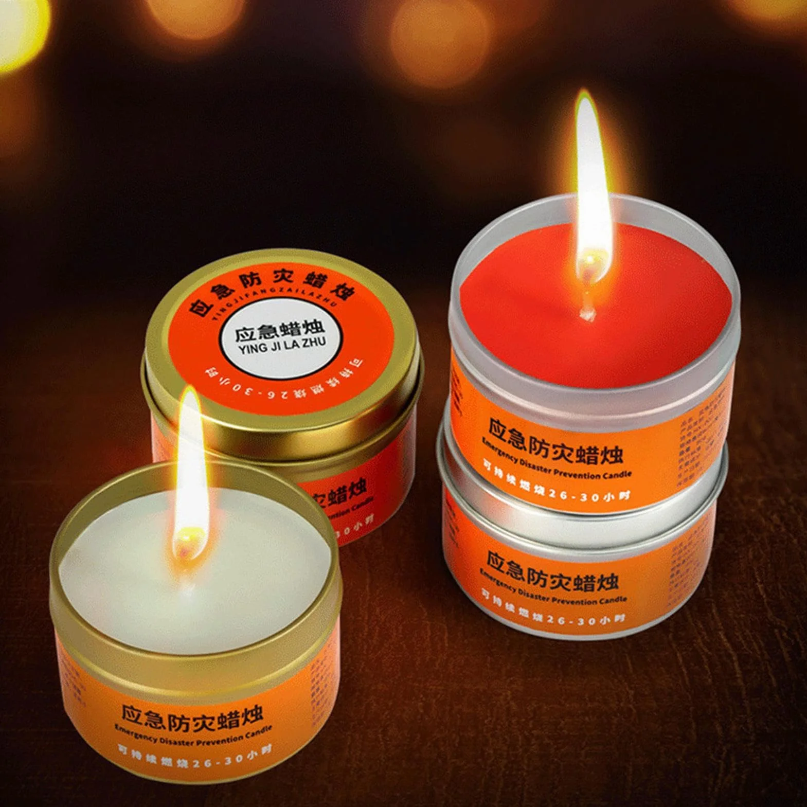 Candele Emergenza Lunga Durata 80g 10 Pezzi 26-30 Ore Antivento Campeggio