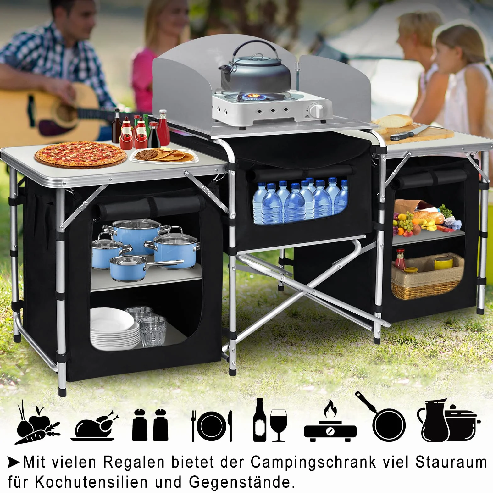 Froadp 174 x 46 x 110 cm da campeggio pieghevole con telaio in alluminio e borsa per il trasporto