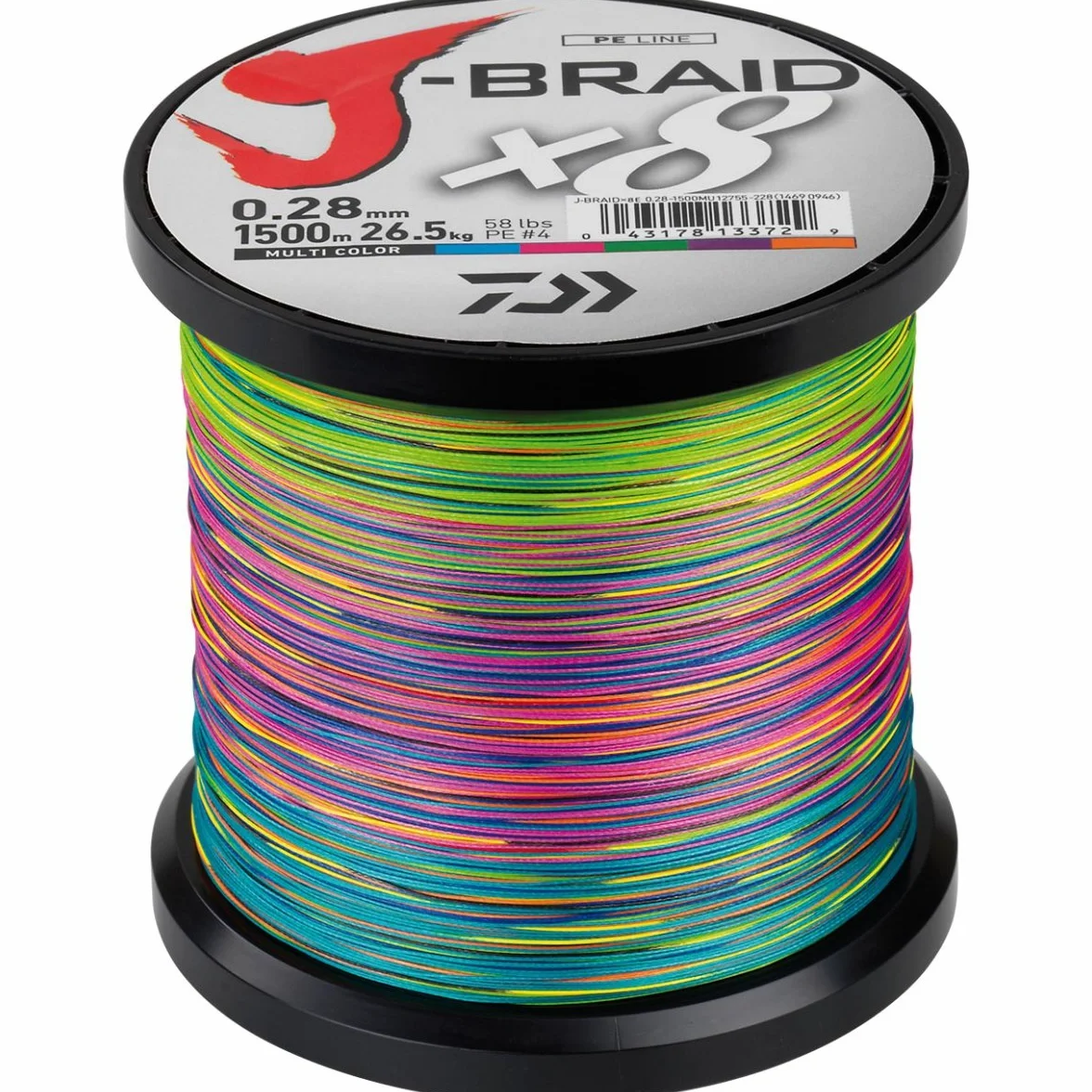 Daiwa J-Braid X8, 1500 m multi colour - Filo da pesca intrecciato