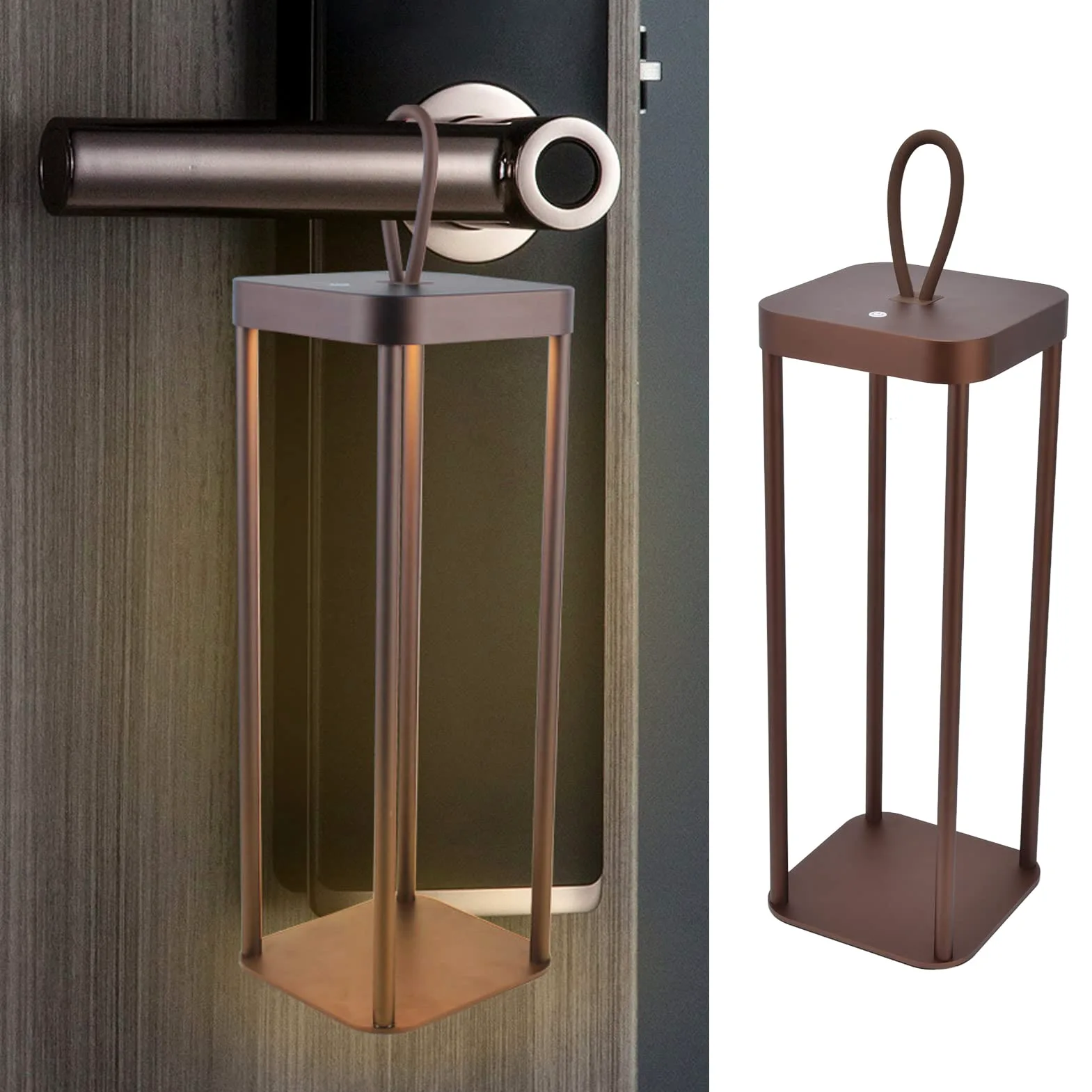 Lanterna da Campeggio Portatile con Ricarica USB C Batteria da 5000 MAh IP54 Resistente All'acqua 25 LED Dimmerazione a 2 Livelli per Illuminazione di Emergenza (BROWN)