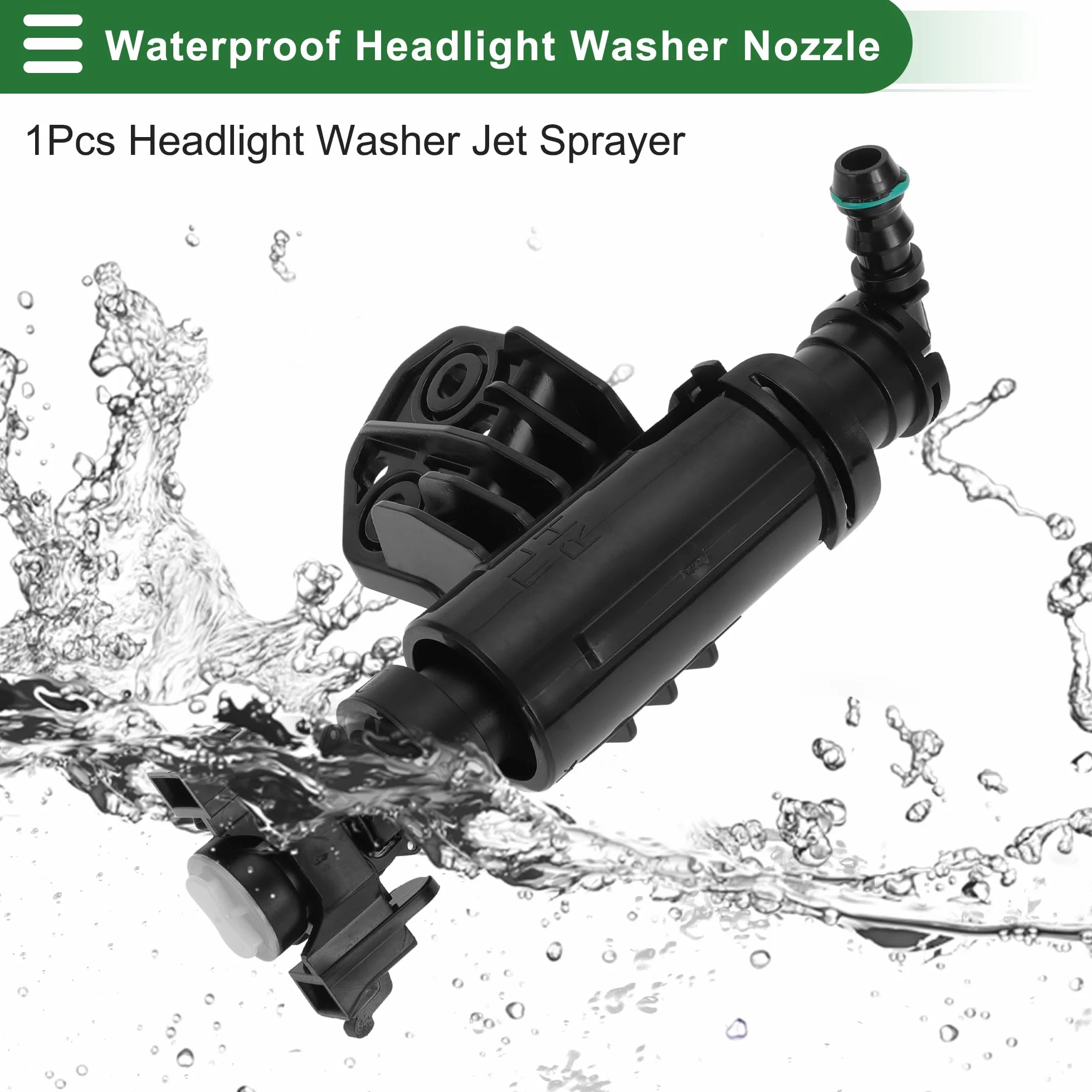 Motoforti Getto Spruzzatore Lavafari Faro Anteriore per HYUNDAI TUCSON MK3 2016-2020 Plastica Nera