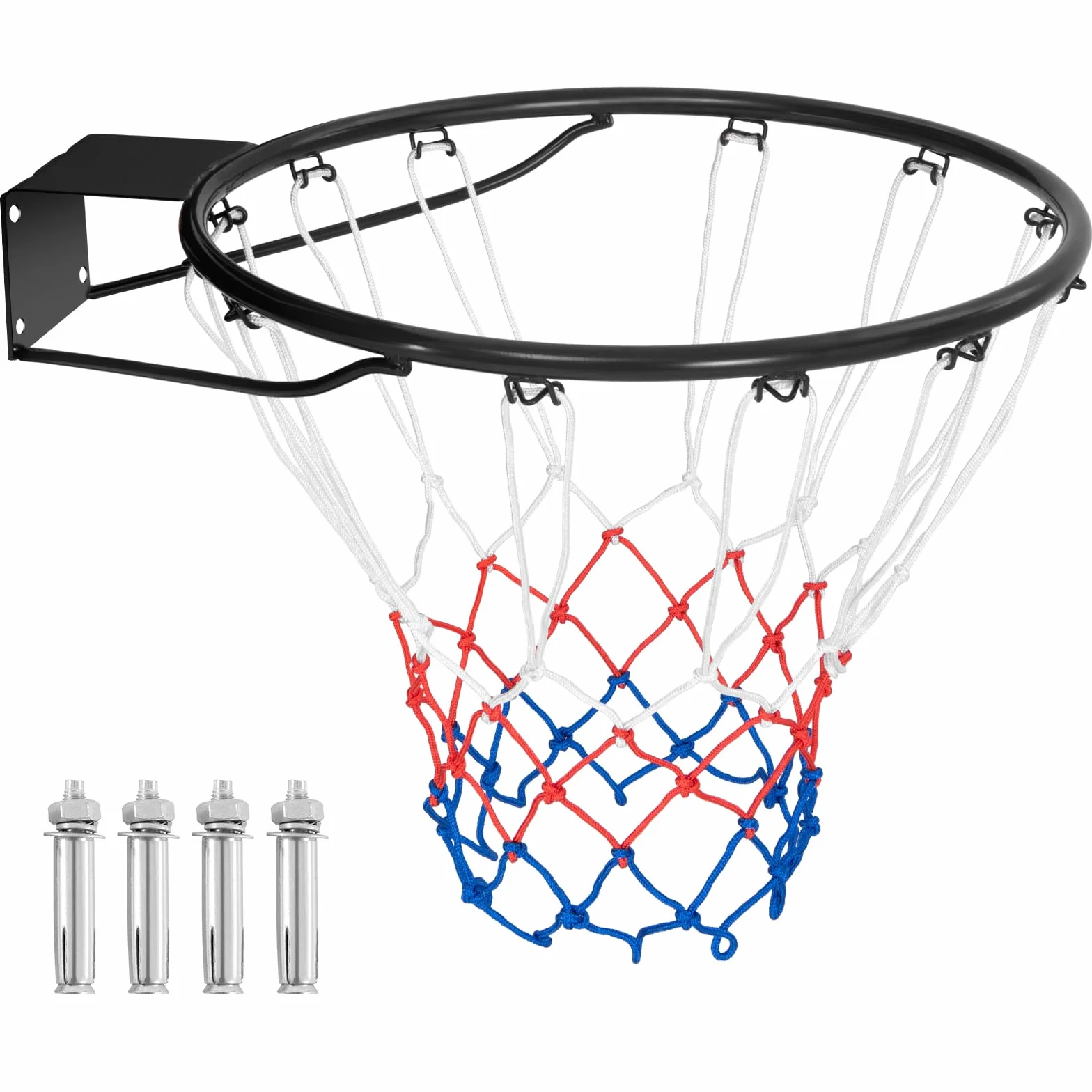 COSTWAY Canestro da Basket a Parete, Anello Pallacanestro con Rete Antipioggia per Bambini e Adulti