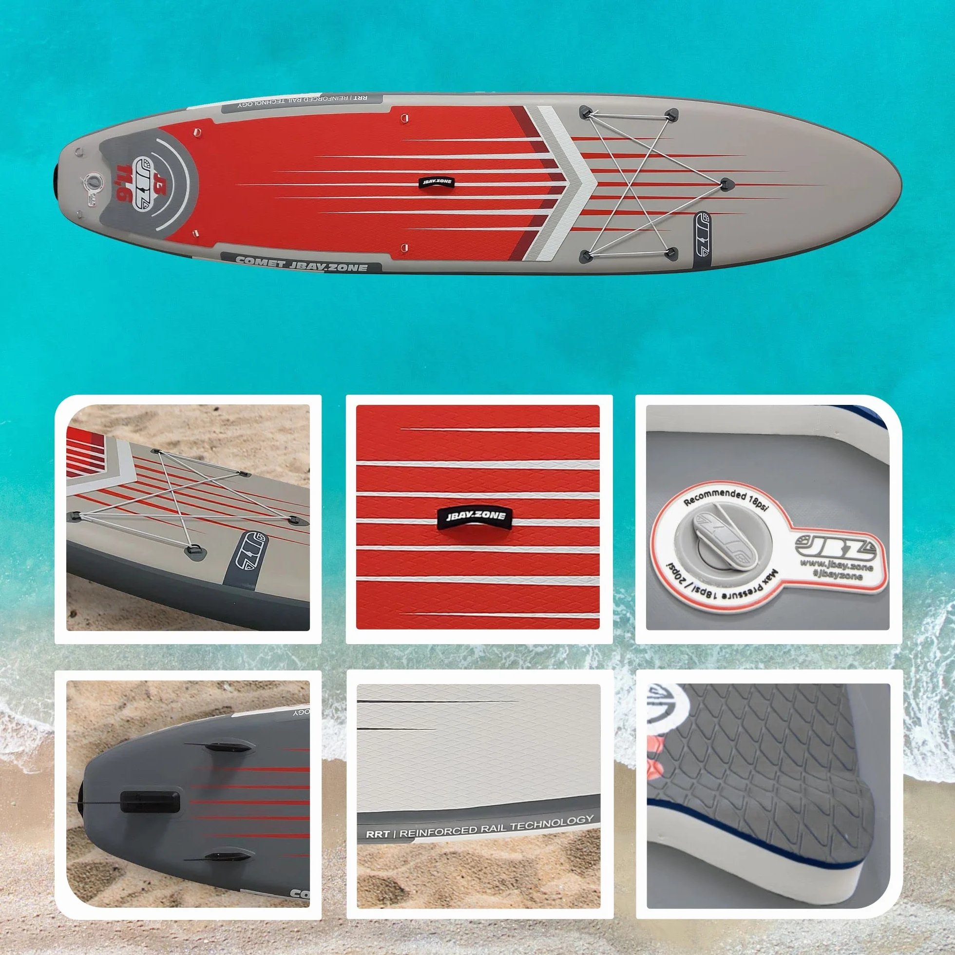 Tavola Stand Up Paddle SUP Gonfiabile JBAY.ZONE COMET J Advanced All Around