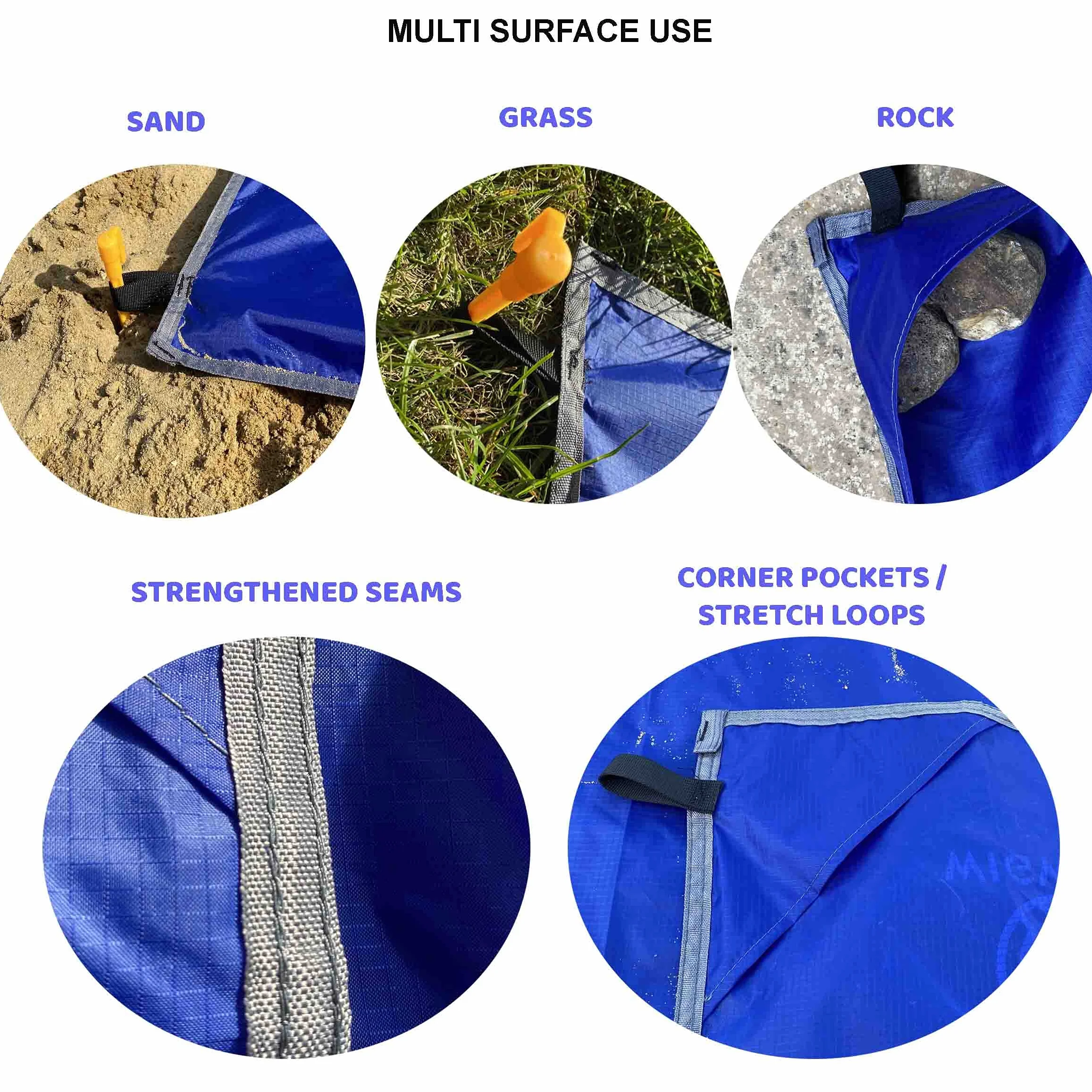 SUP Tappetino da atterraggio per tavole da paddle 360 x 145 cm blu oceano nylon 210T