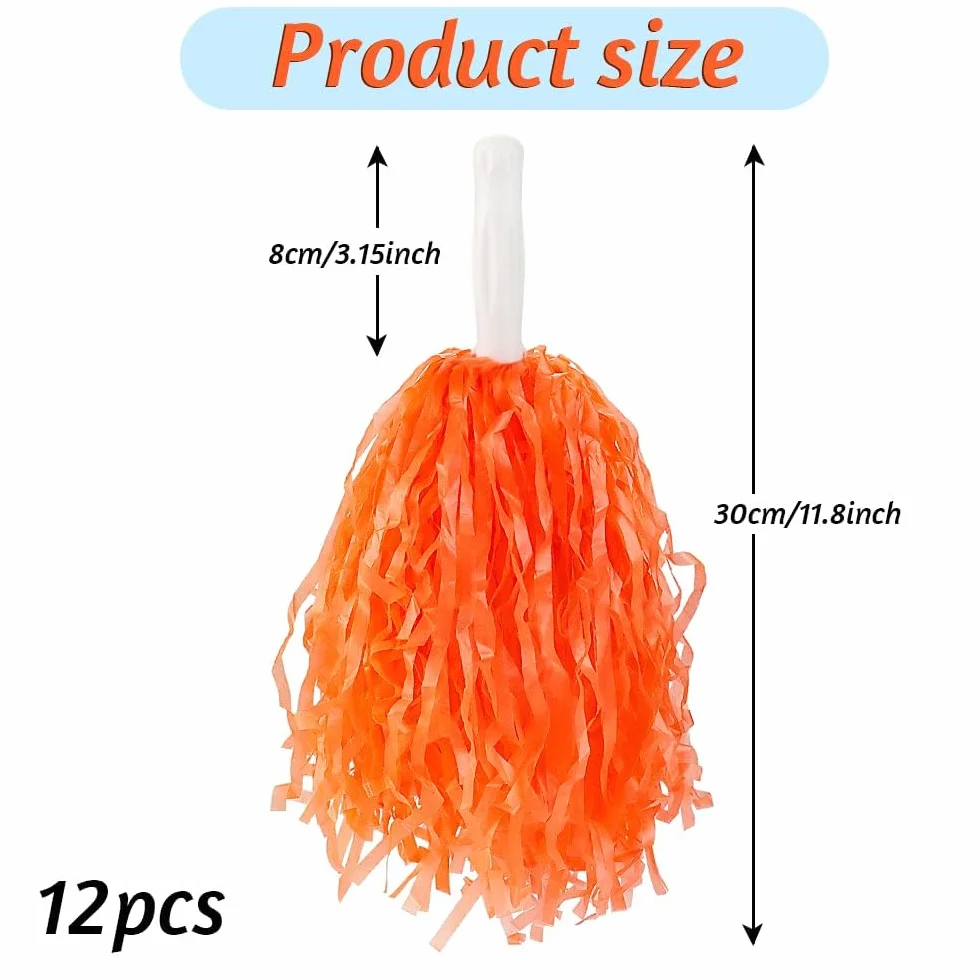 Pompon in plastica per Cheerleader 12 pezzi