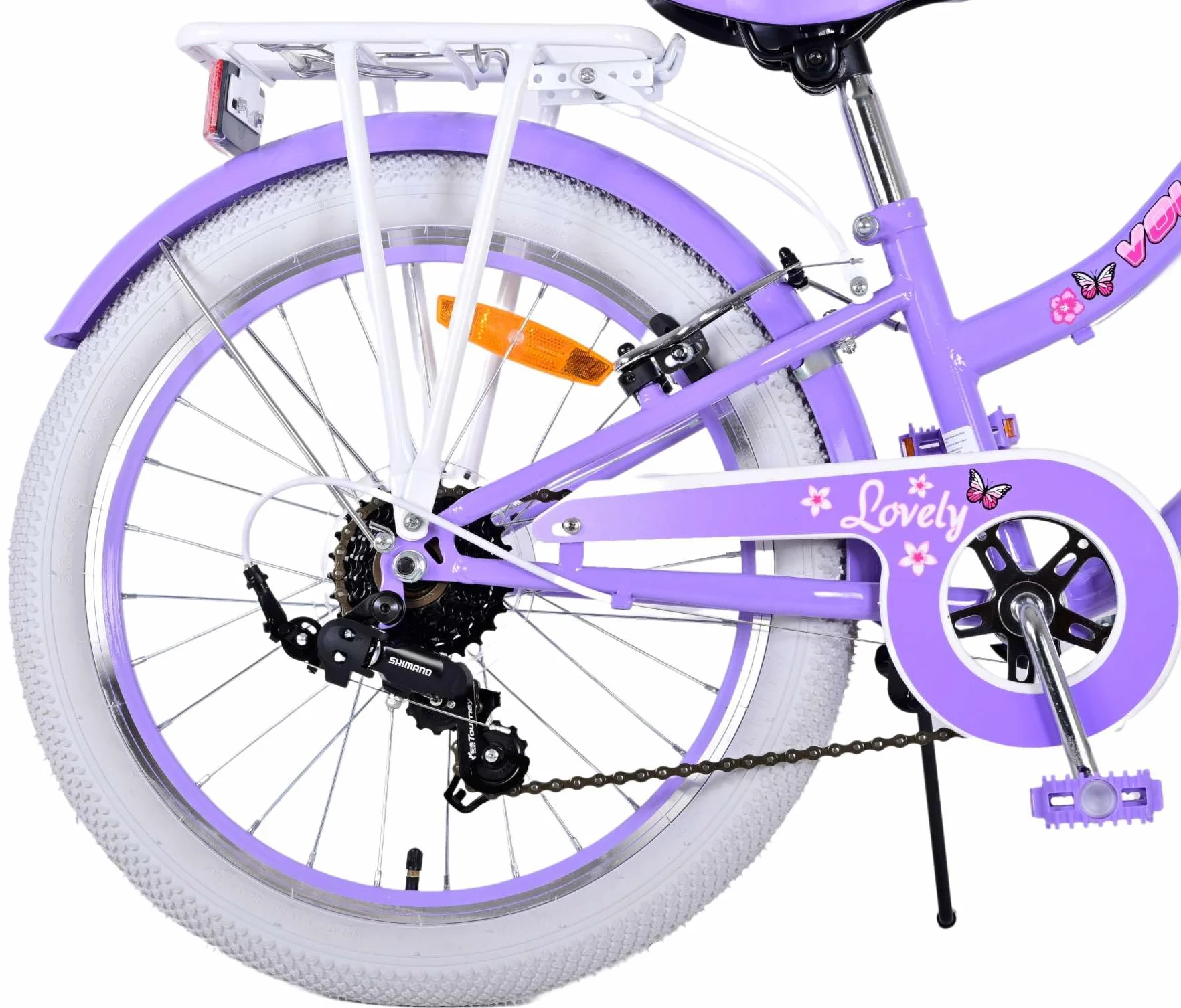 Bicicletta per bambine 20 pollici 6-8 anni cambio Shimano 7 marce cestino portapacchi fuxia