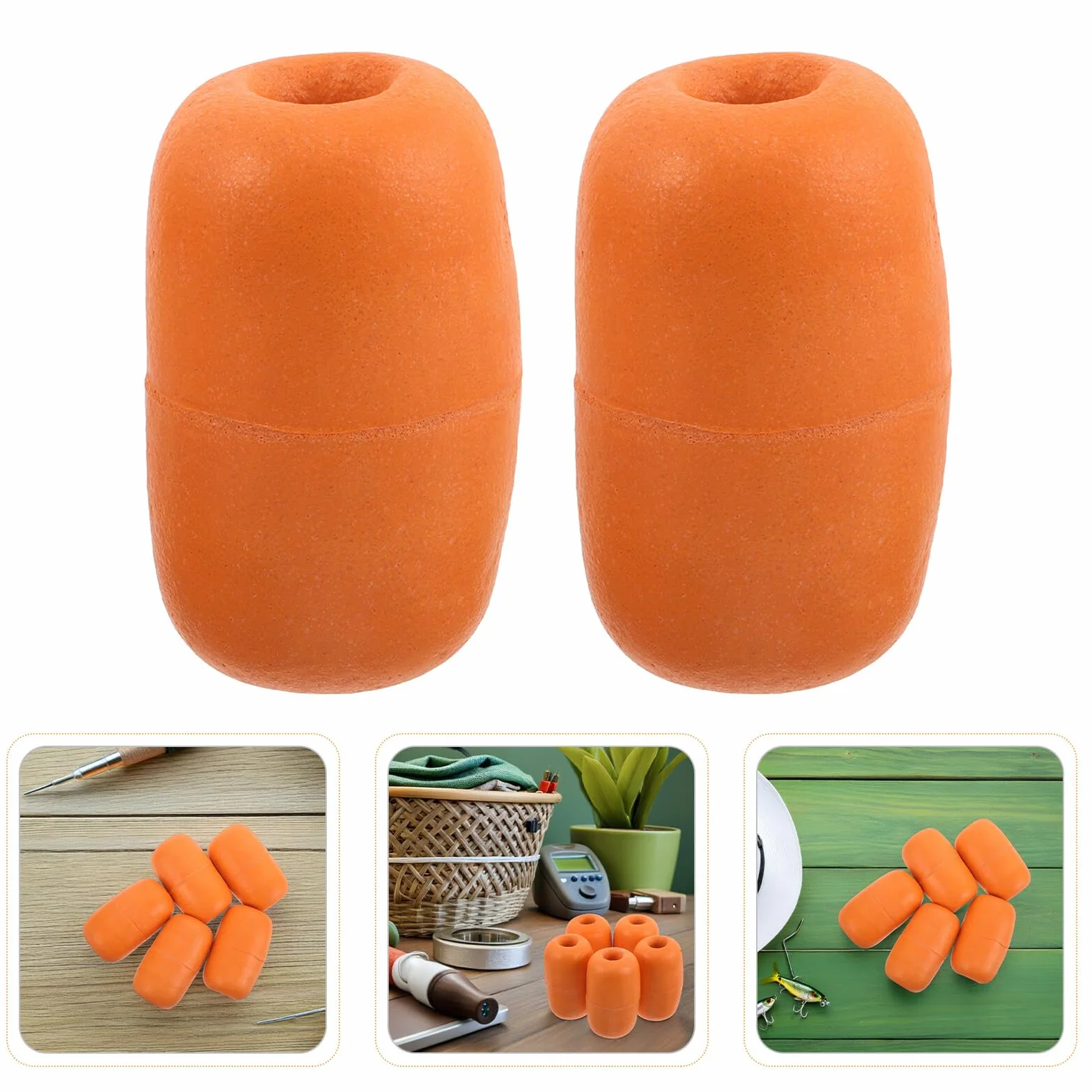 Boa Galleggiante Ovale in PVC Arancione per Pesca Marina 6 Pezzi Resistenza UV