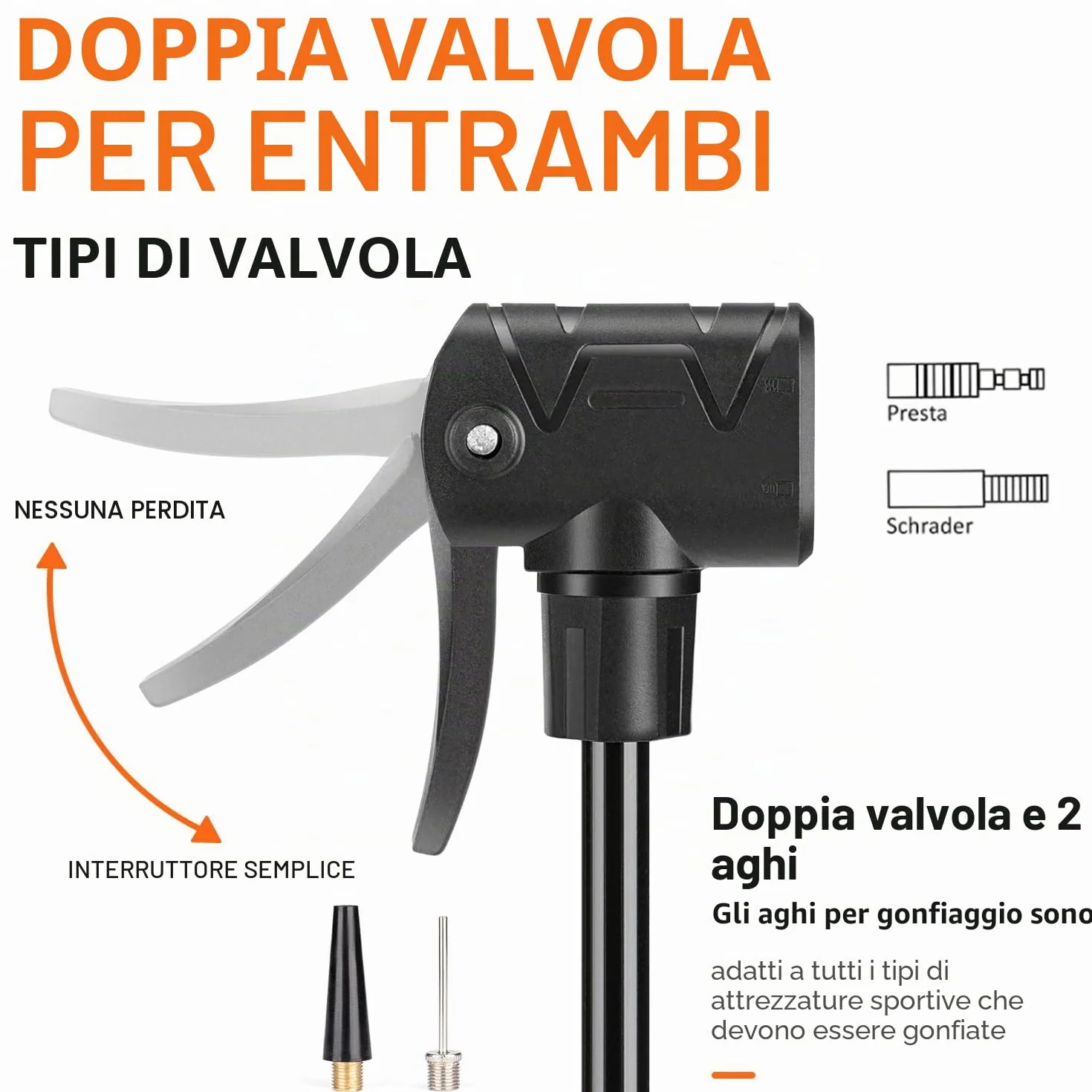 Pompa per bicicletta con manometro 11 bar/160 psi per strada, e-bike, MTB