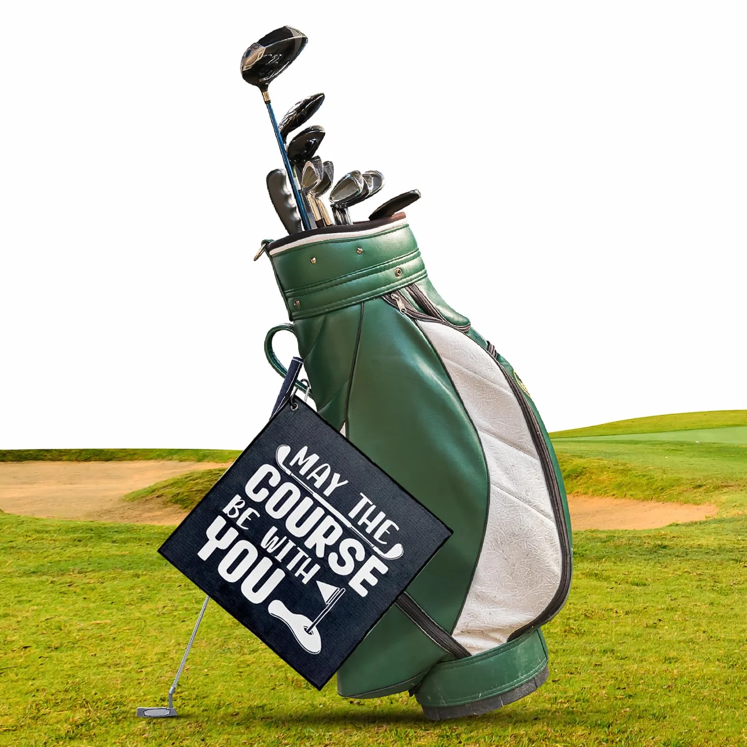 Asciugamano da golf personalizzato con clip per sacche da golf regali uomo