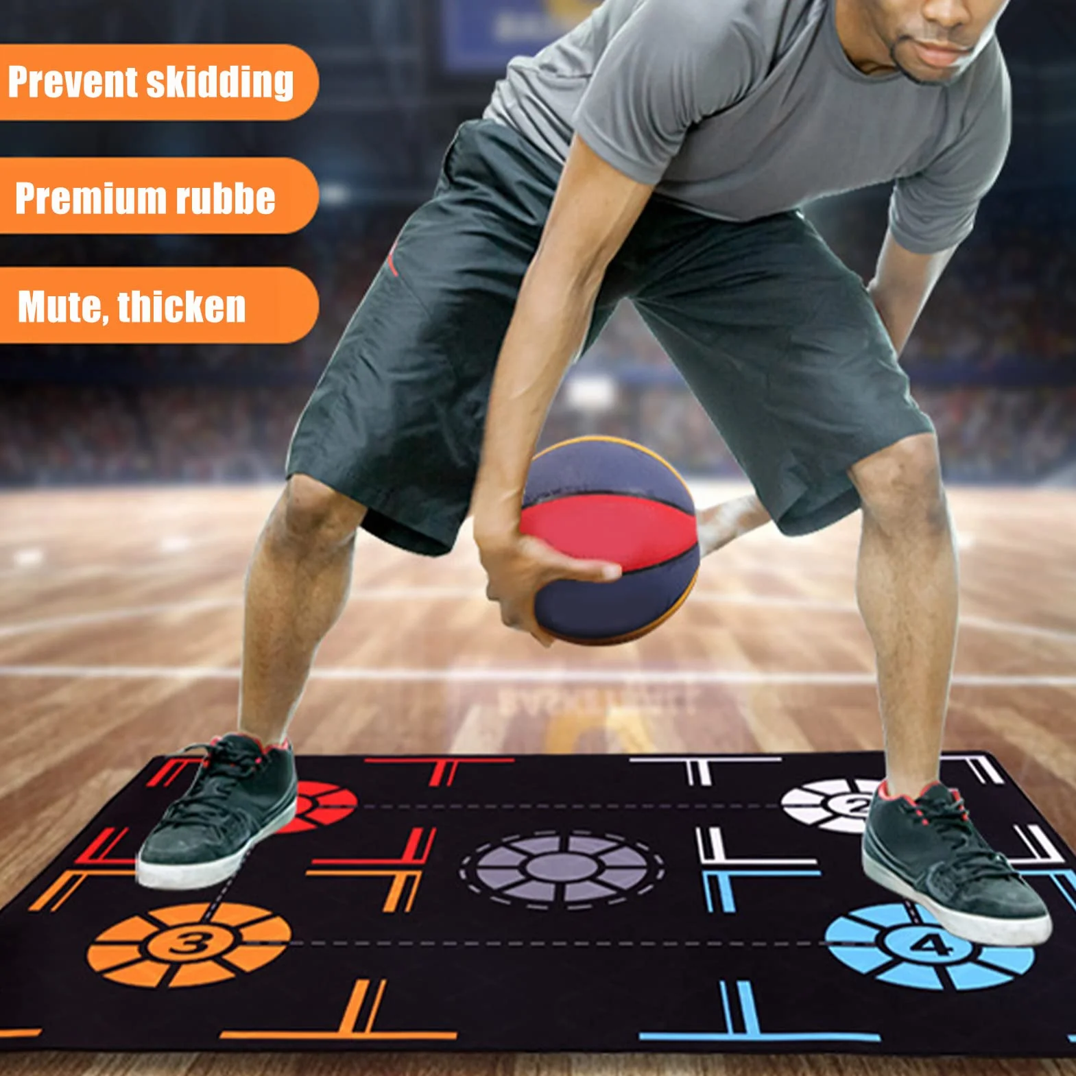 Tappetino da Allenamento per Basket Antiscivolo 76x106,7x0,2 Cm