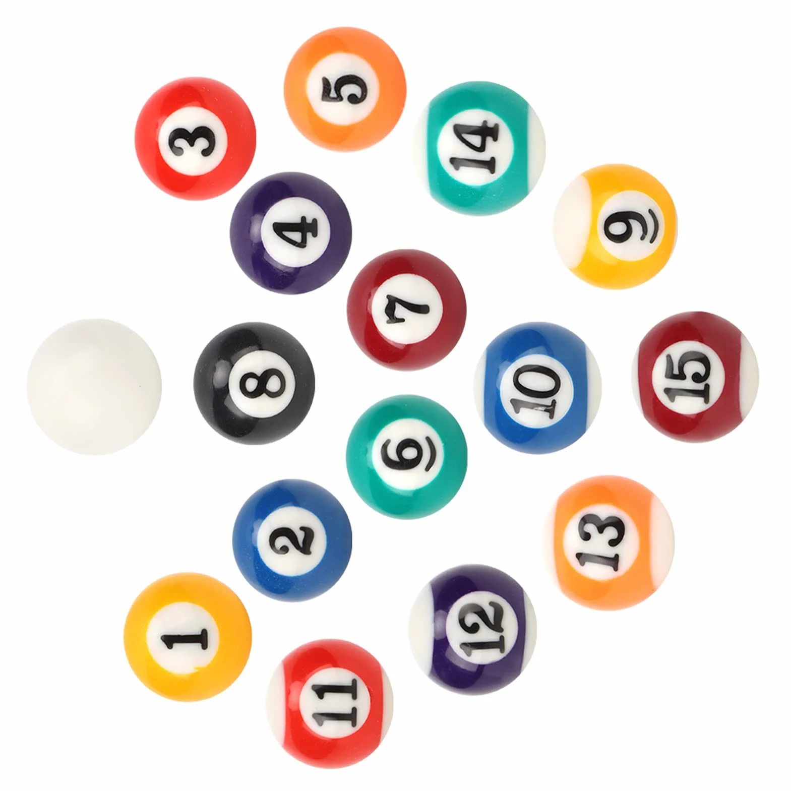 Palline da Biliardo 16 Pezzi in Resina di Poliestere 2,5 cm per Sale Giochi