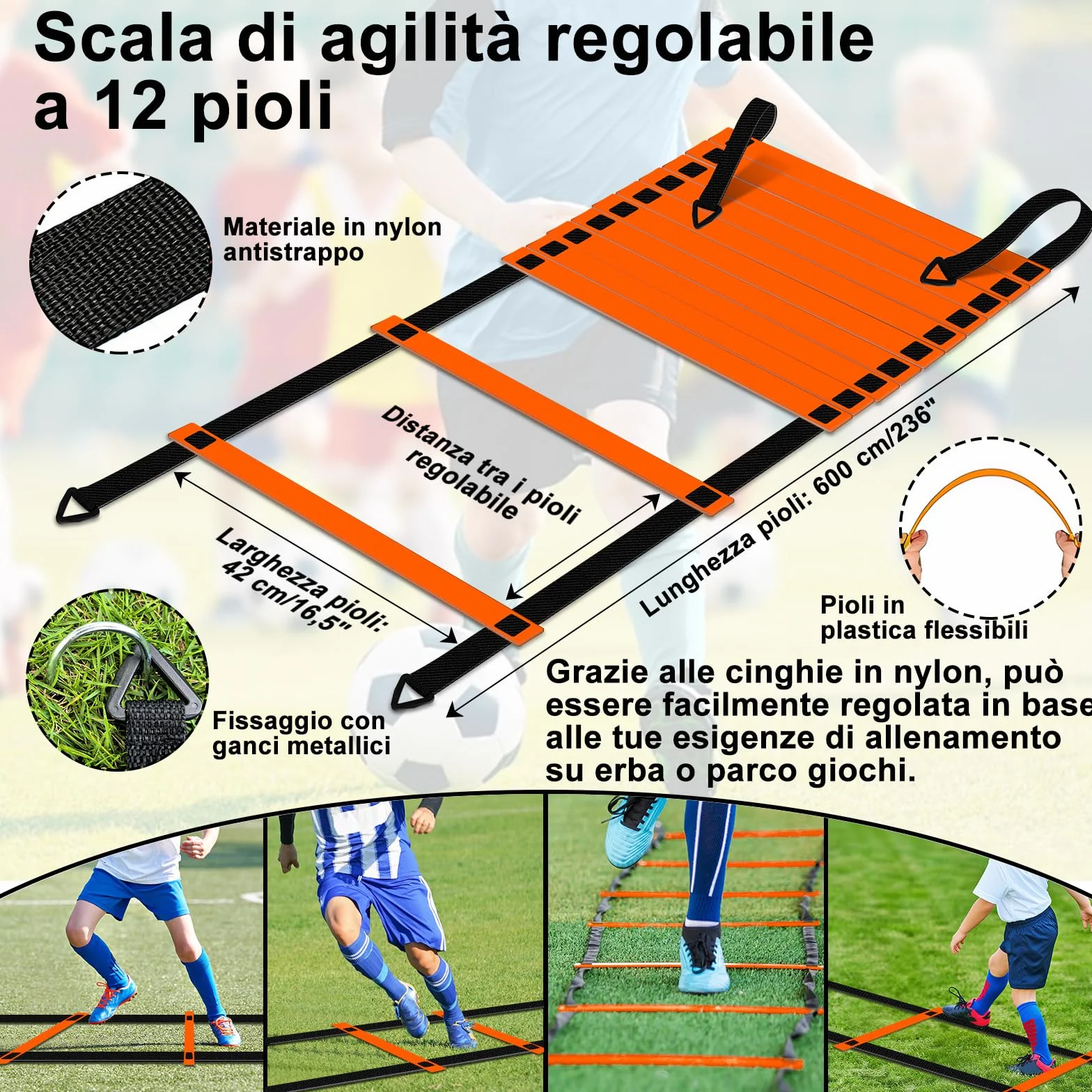 Porta da Calcio per Bambini 2 in 1, Portatile Pop Up con 5 Fori, Rete da Calcio per Interni ed Esterni