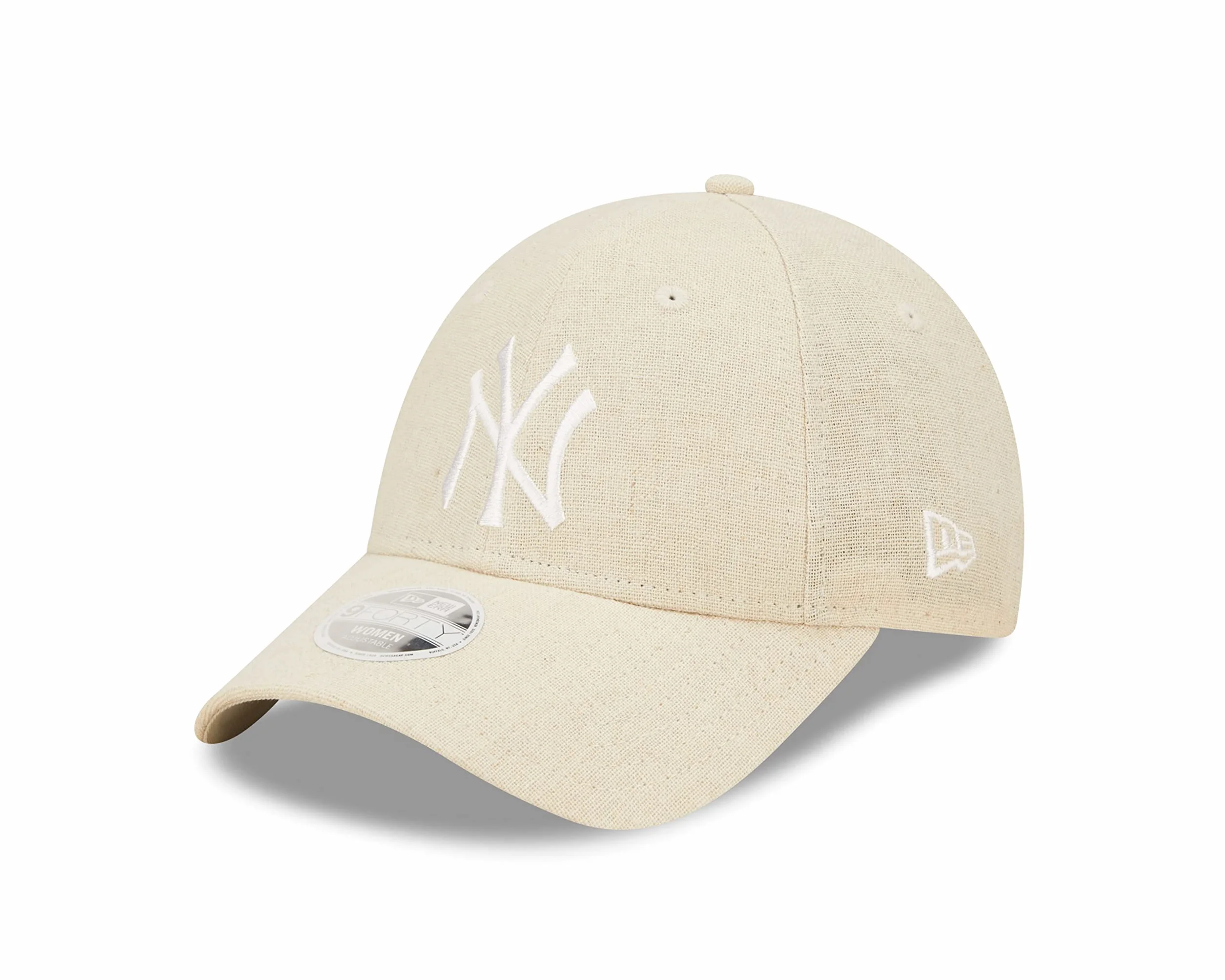 New Era 9Forty York Yankees MLB Frauen Baseball Cap Beige Leinen verstellbar