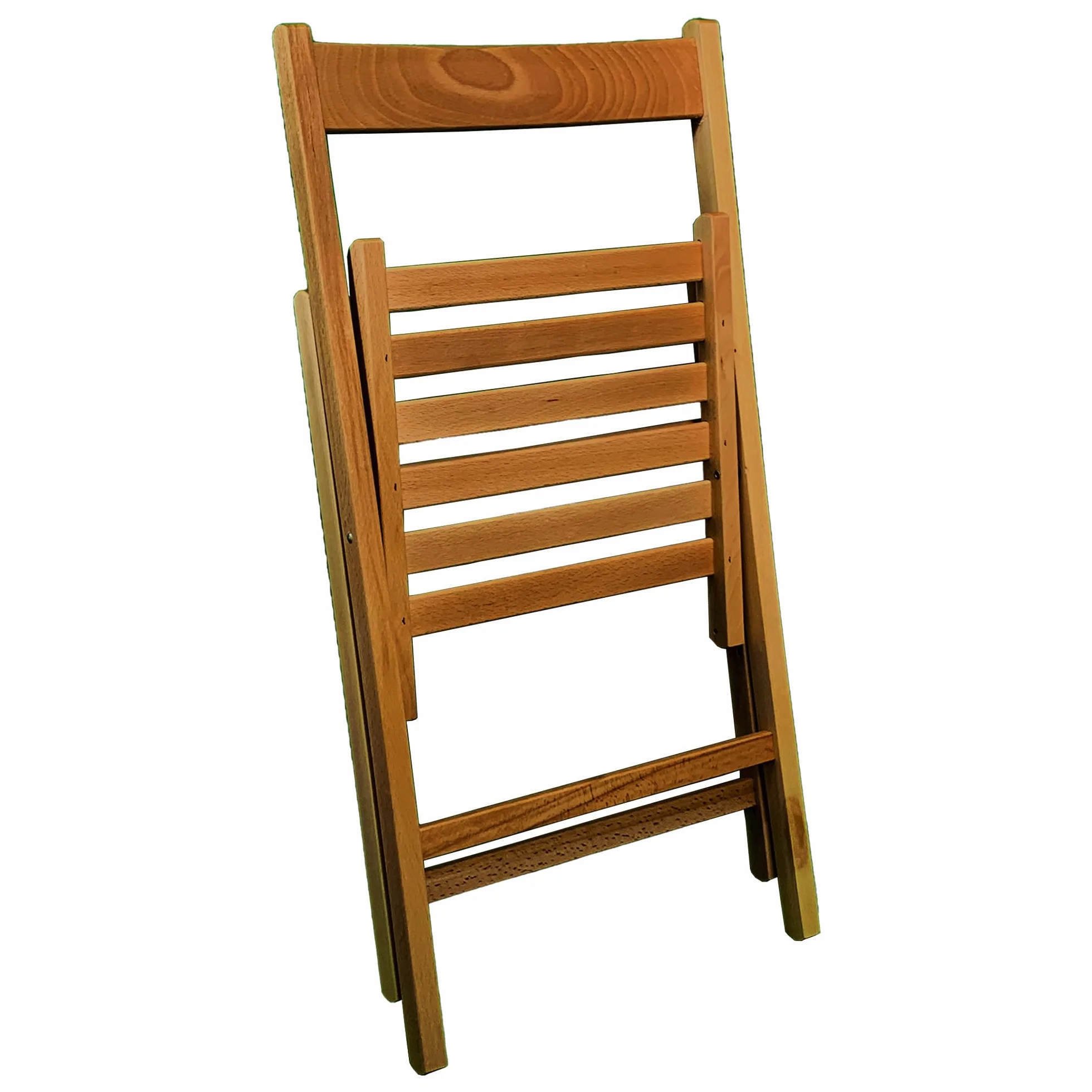 Sicignano Set 2 Sedie Pieghevoli in Legno di Faggio Noce 43x49x79h cm Made in Italy