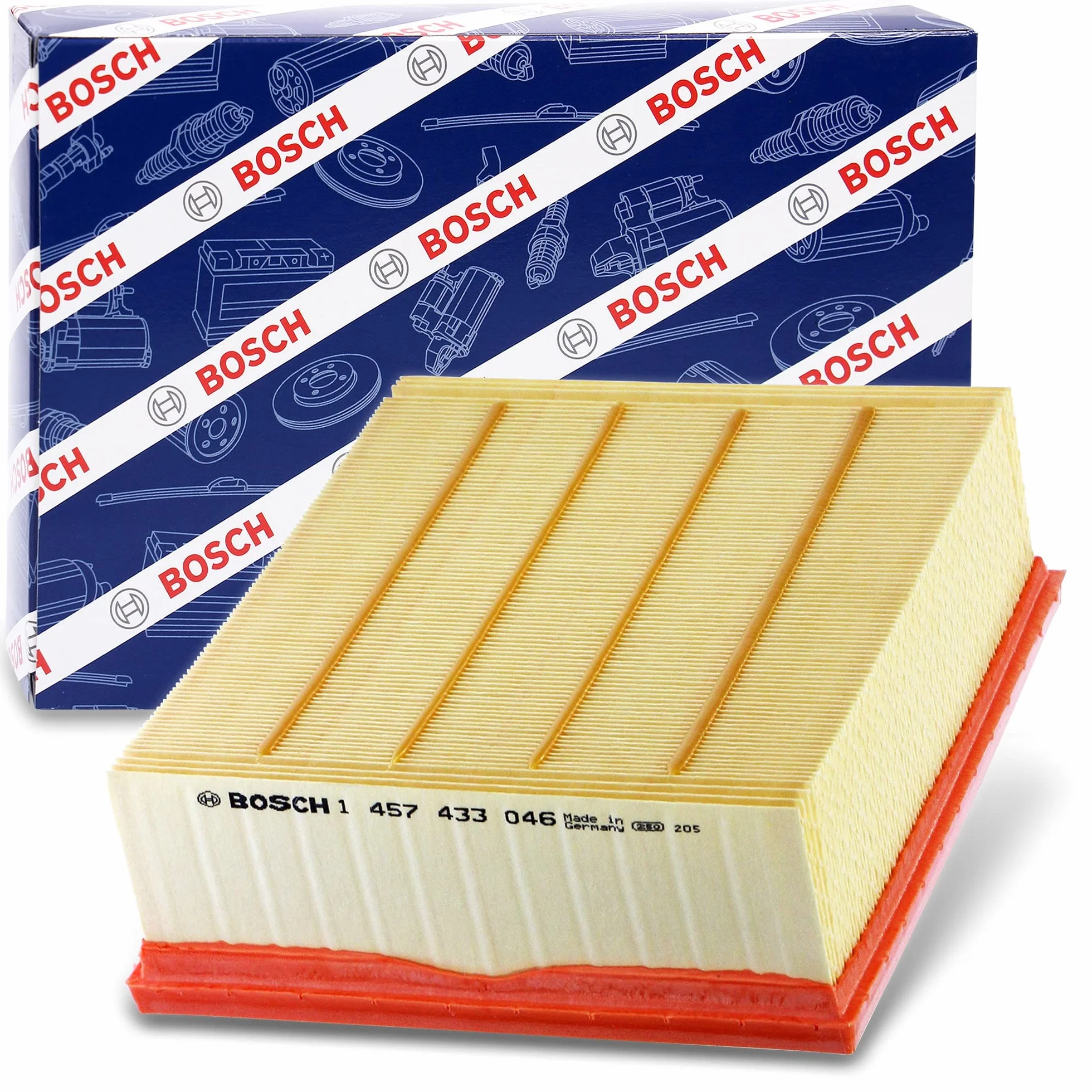Bosch Filtro Aria per Auto S3046 - Trattiene le particelle solide all'esterno della presa d'aria - Resistente all'umidità ed altamente resistente alla trazione