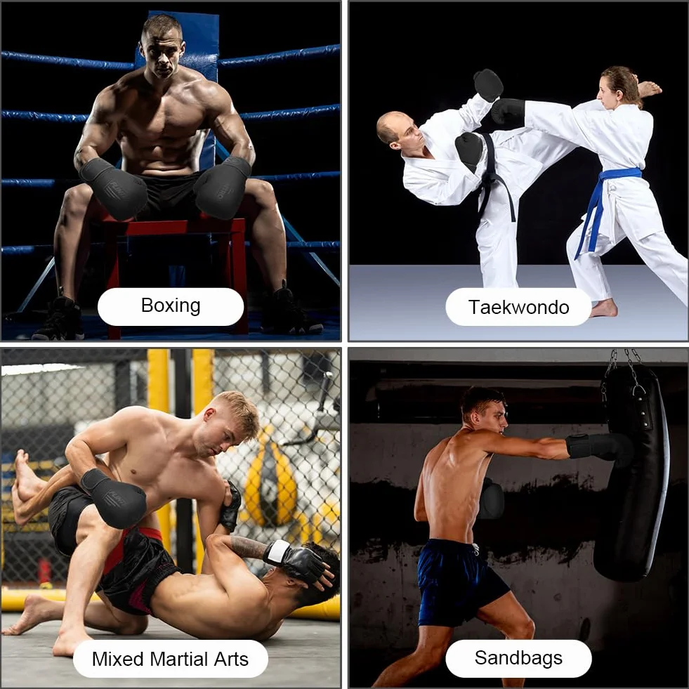 Flintronic Guantoni da Boxe in Pelle, Guantoni Boxe Unisex Adulto per Muay Thai, MMA e Allenamento