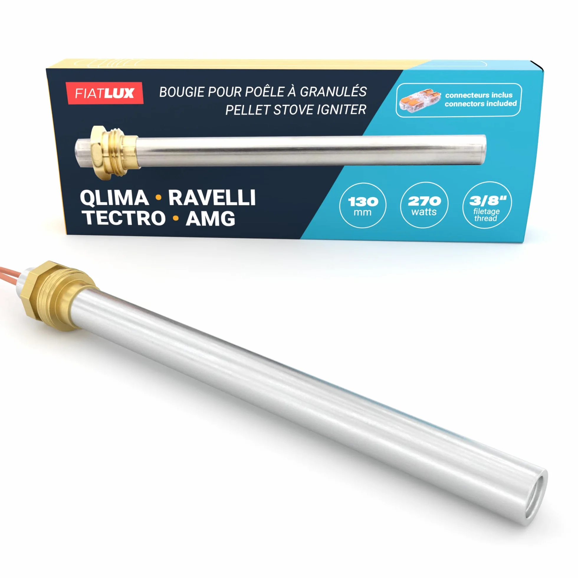 Candeletta Stufa a Pellet compatibile Ravelli Tectro AMG 130/140mm 270W Filettatura 3/8
