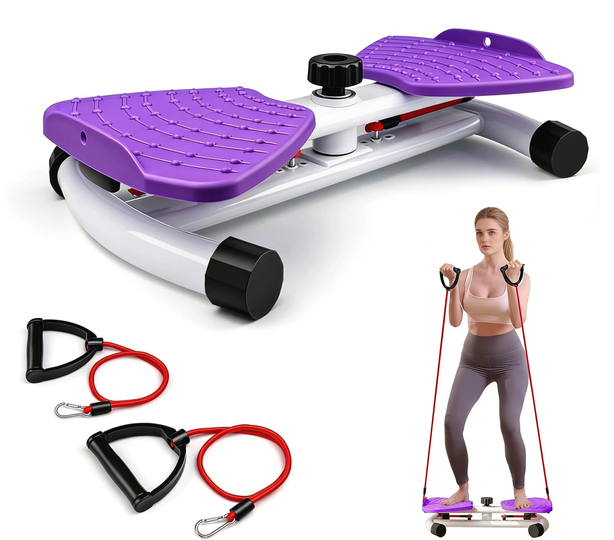 Waist Twist Sculptor Machine, Twist Board con 2 Resistenza, Tavola per Esercizi Addominali in Piedi Portata 130 KG, Disco Rotante Fitness Twist per Perdere Peso Modellare il Corpo