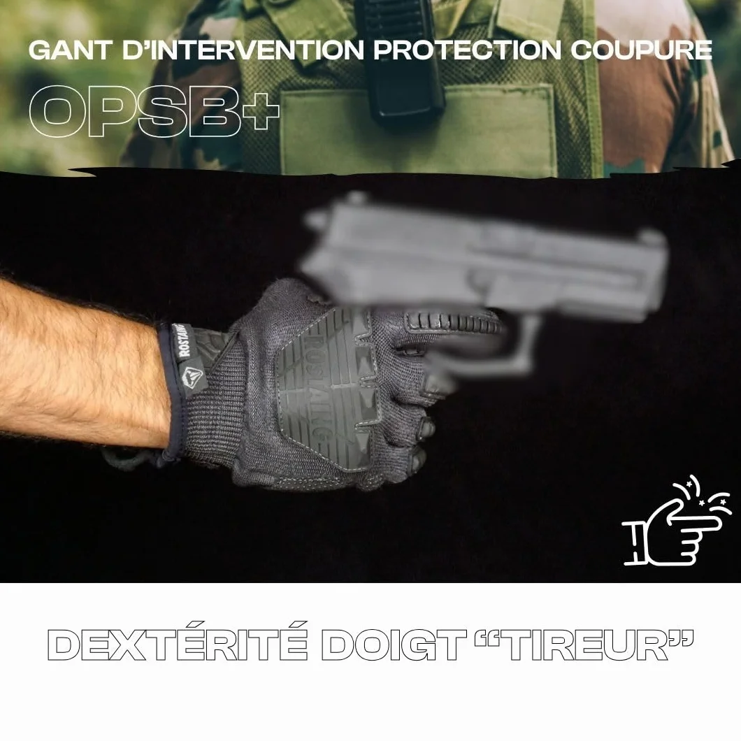 Rękawice taktyczne OPSB+ ROSTAING – antyprzecięciowe, ochronne, dotykowe, do softair, paintball, polowania