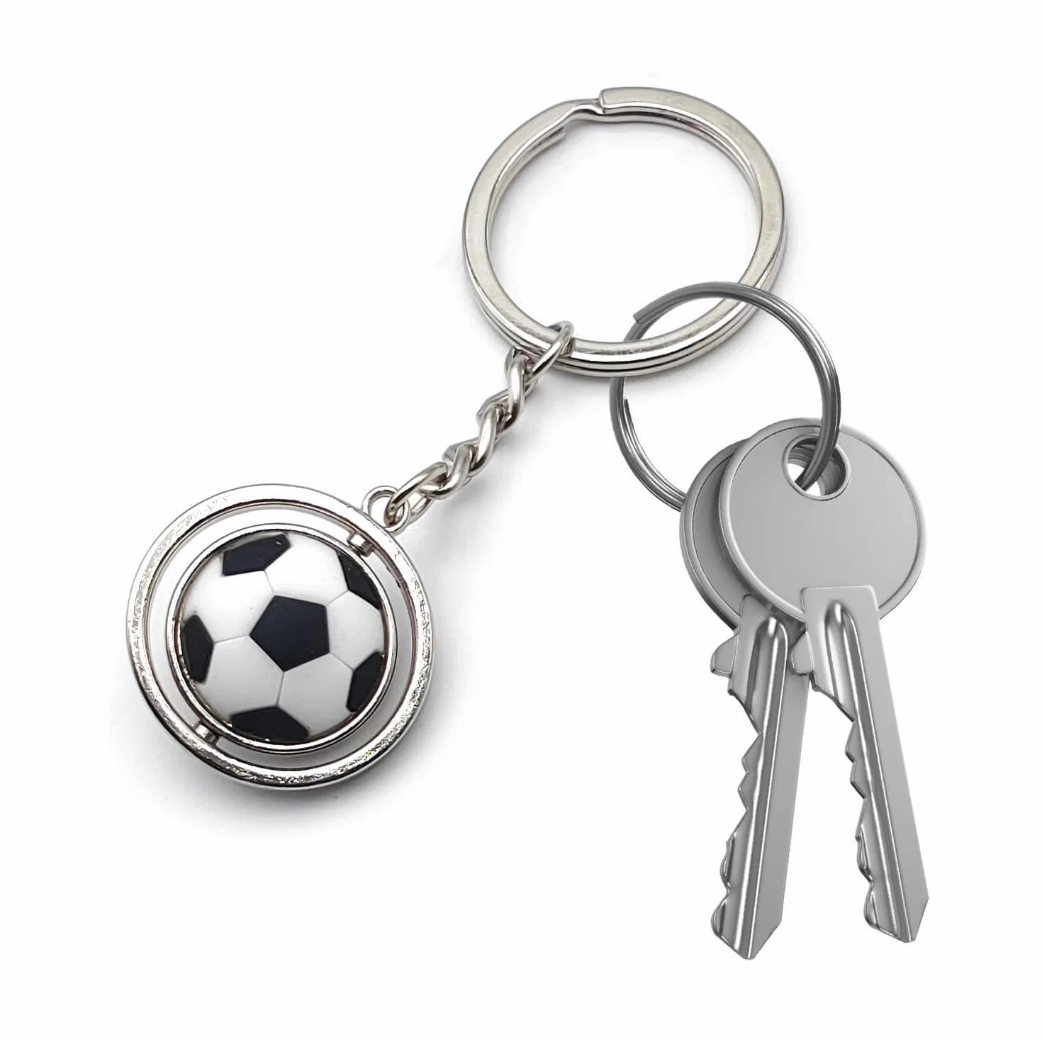 Portachiavi Tascabile Pallone da Calcio Soccer con Anello Portachiavi Accessorio Uomo Donna Regalo