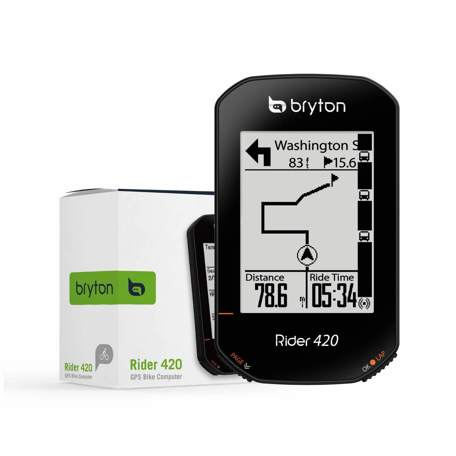 Bryton Rider 420 2.3 Pollici LCD Wireless GPS Bike Computer Compatibile con Bike Radar, 35 Ore Batteria, Navigazione Turn-by-Turn, Bluetooth ANT Impermeabile