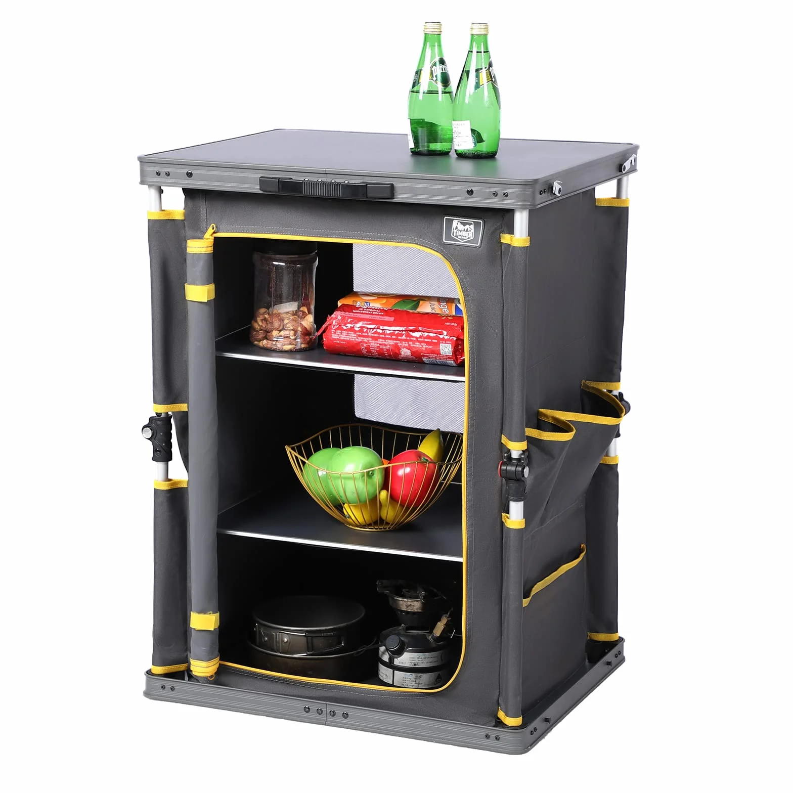 TIMBER RIDGE Armadietto da cucina pieghevole 30kg 3 ripiani portatile