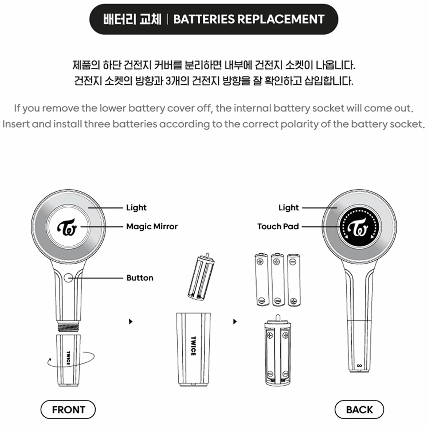 Twice Candybong Infinity Bastone Luminoso Ufficiale + 5 Cartoline Extra