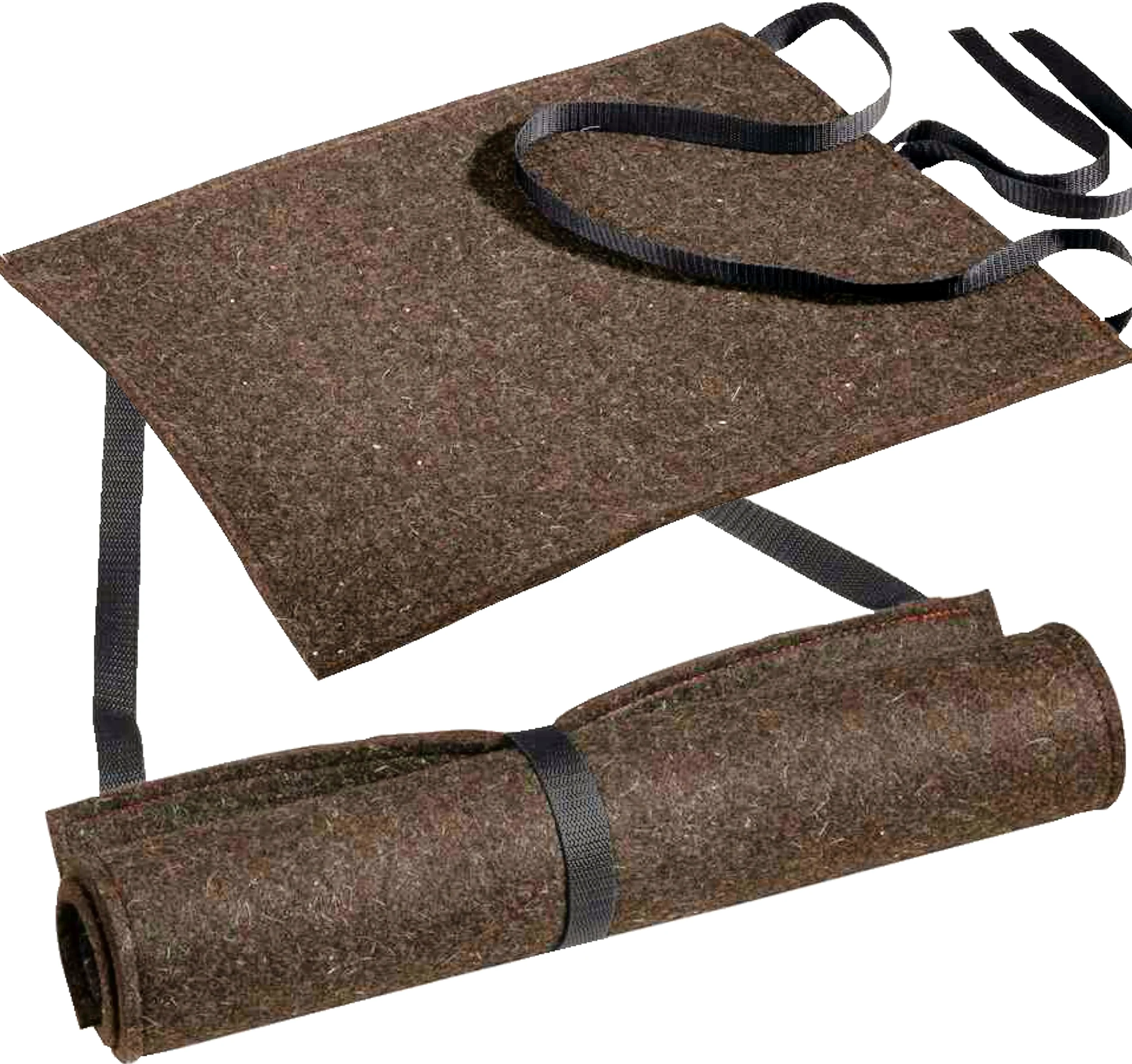 Cuscino per sedia da caccia, trekking, campeggio, in feltro agugliato con cinghia, 40 x 50 cm, marrone