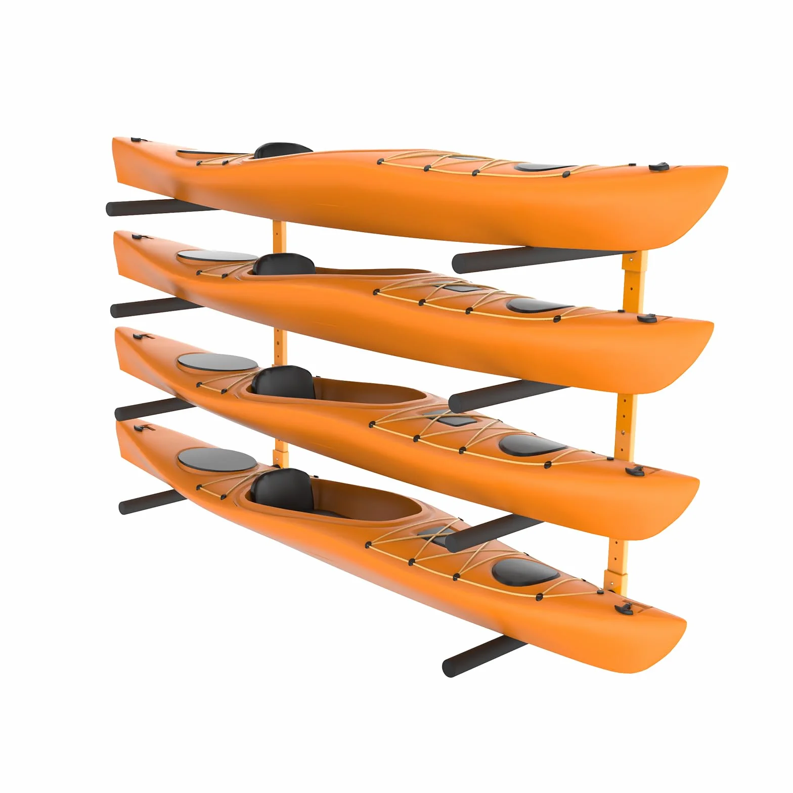 VEVOR Rastrelliera per Kayak da Parete, Supporti per Kayak a Parete a 4 capacità per Tavola da Paddle per Canoa Kayak, Ganci per Stoccaggio Kayak con Bracci Imbottiti Regolabili