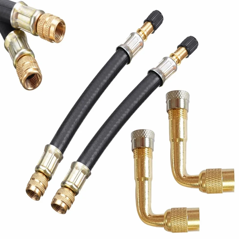Estensione valvola automatica, 2 pezzi di prolunga valvola a 90 gradi, 2 pezzi di estensione valvola da 210 mm, prolunga valvola adattatore, per auto, moto, bicicletta, scooter
