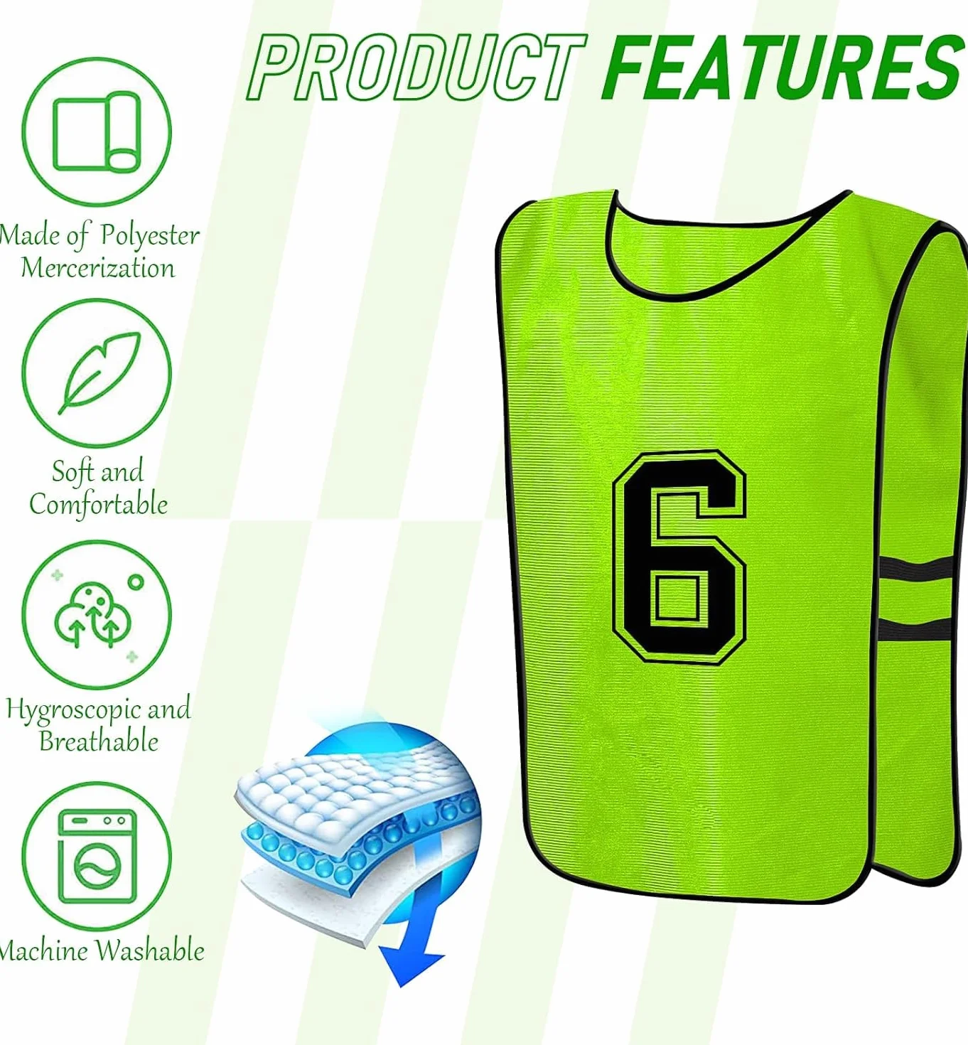 Scrimmage Training Vest 24 Pezzi Reversibile Numerato Calcio Basket Football Bavaglini Pinnies Verde Rosso Adult