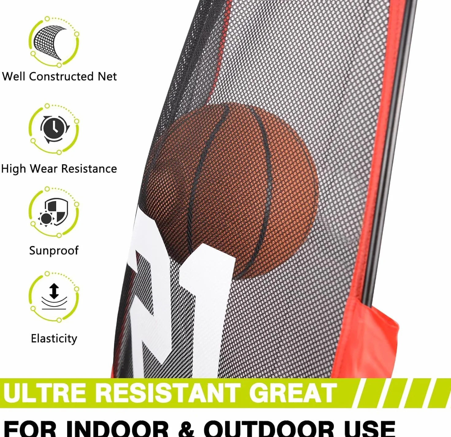 Hikeen Manichino Difensore Basket, Attrezzatura Allenamento Palleggio Tiro Passaggi, 2 Palpieghevoli Regolabili 240cm+200cm, 4 Sacchetti Sabbia Base