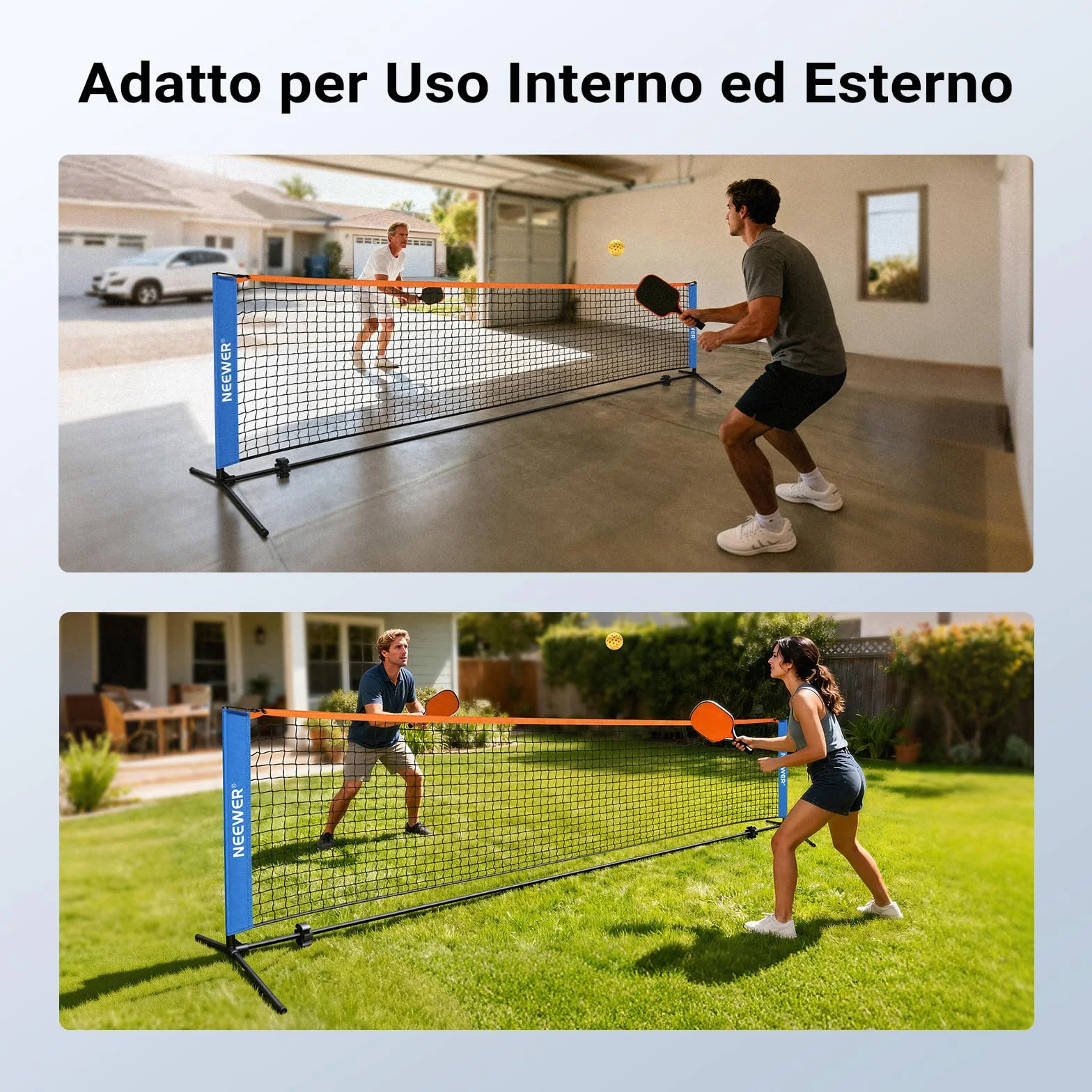 NEEWER Rete da Pickleball Larga 3,6m, Portatile Pieghevole per Vialetto, Accessori Allenamento Pickleball, PB02N