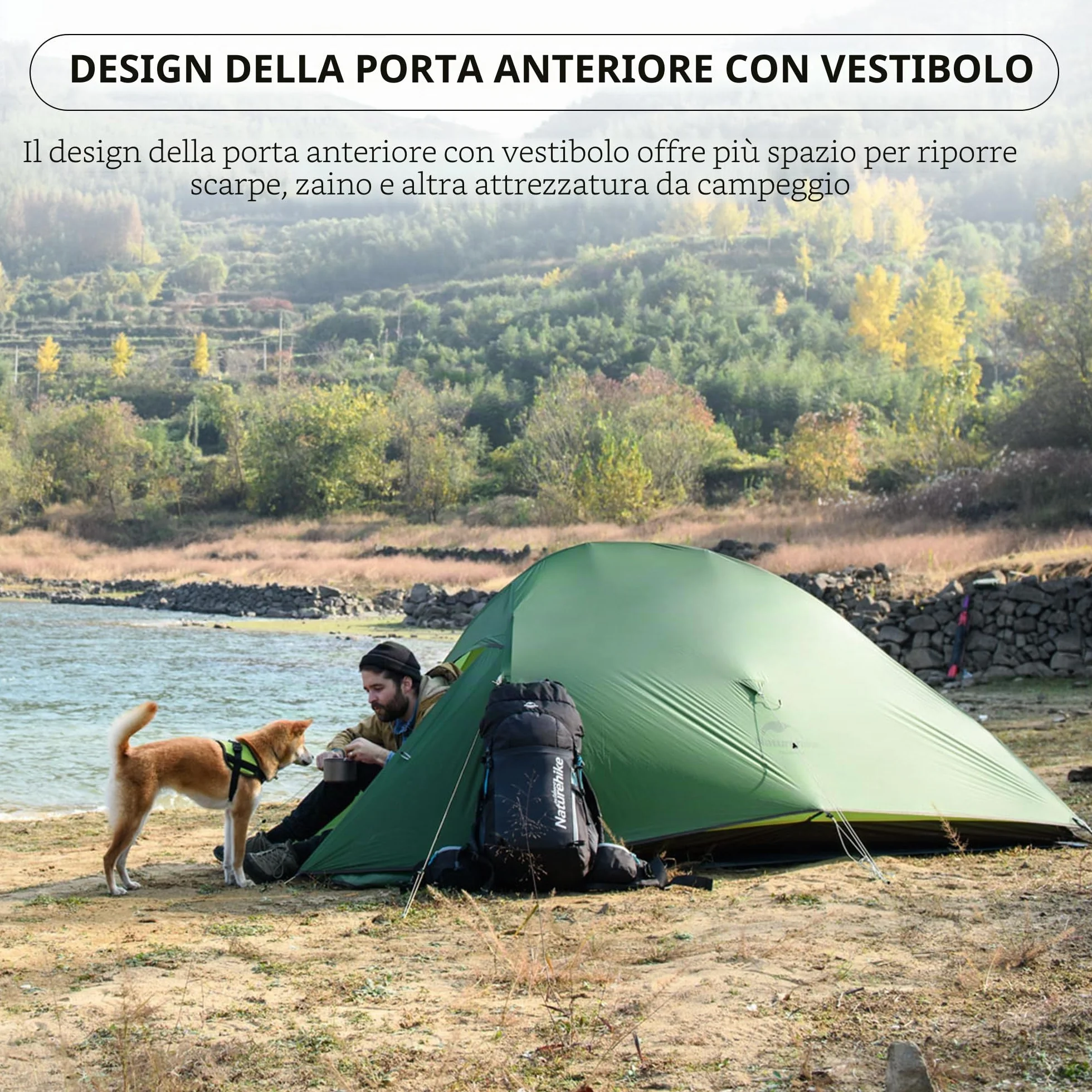 Naturehike Cloud-up 2 Persona Tenda Campeggio Doppio Strato 3-4 Stagioni