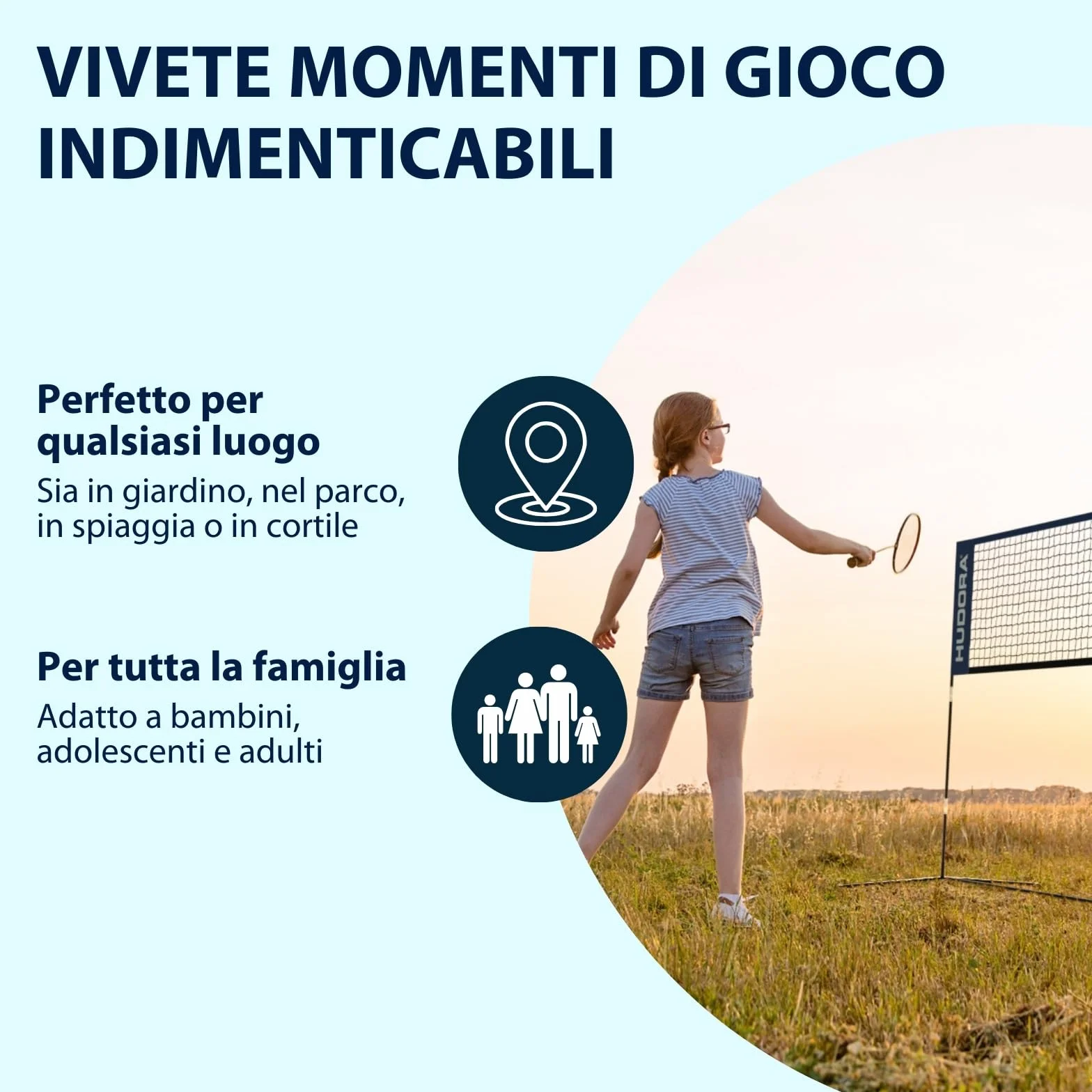 HUDORA Rete multiuso Street multifunzione per tennis e badminton regolabile da esterno resistente alle intemperie