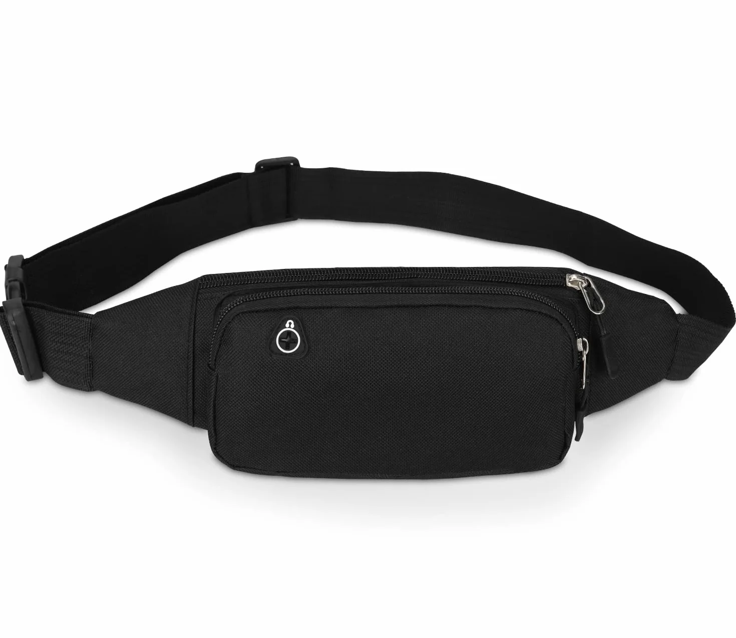 Marsupio Sportivo Running Uomo Donna Cintura da Corsa per Telefono Samsung Huawei Jogging Trekking Bicicletta Nero