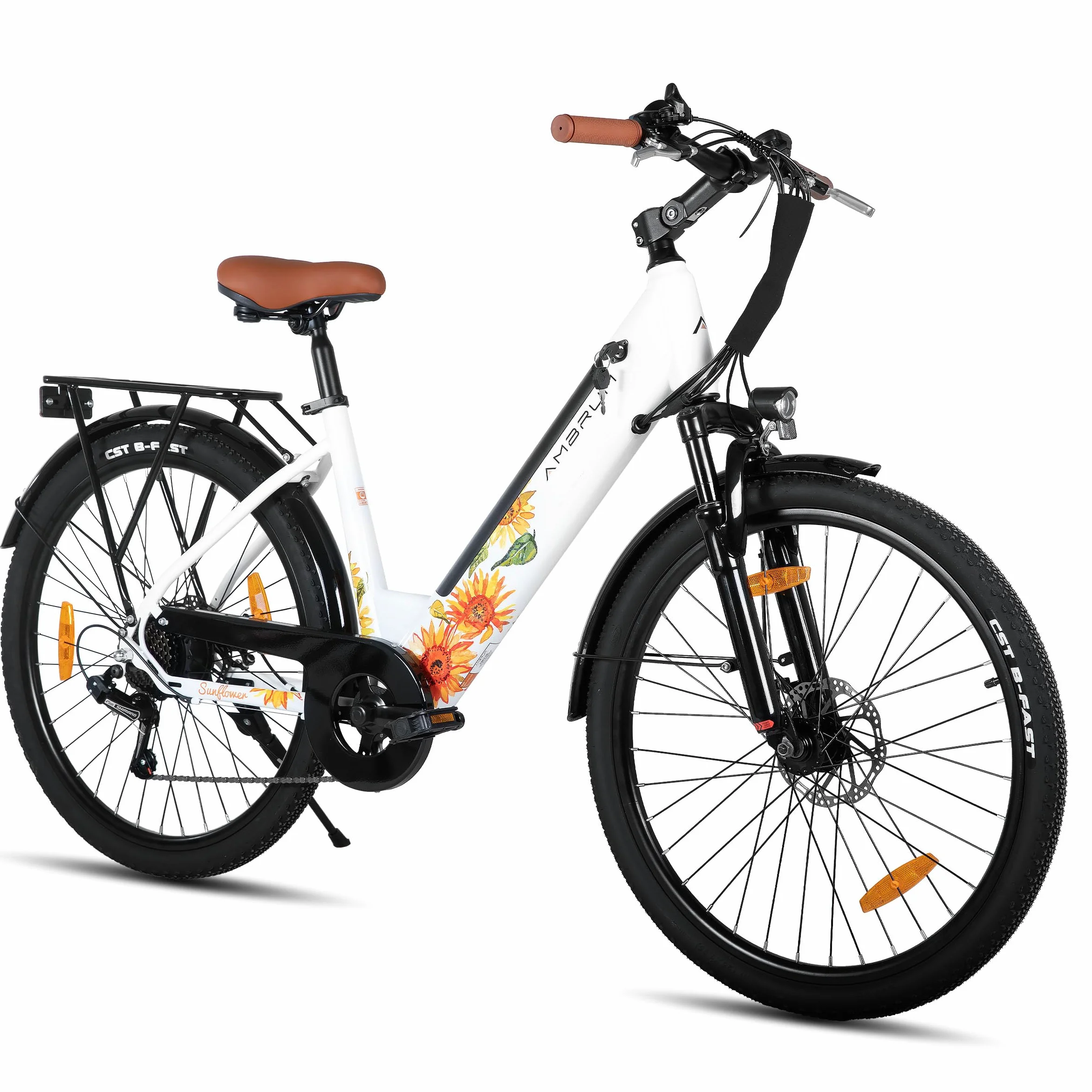 HILAND Bicicletta Elettrica 26 Pollici, E-Bike City Bike 7 Velocità con Motore 250W, Freni a Disco, Batteria 7,8Ah/10,4Ah, Bicicletta Elettrica Uomo Donna per Città e Pendolarismo