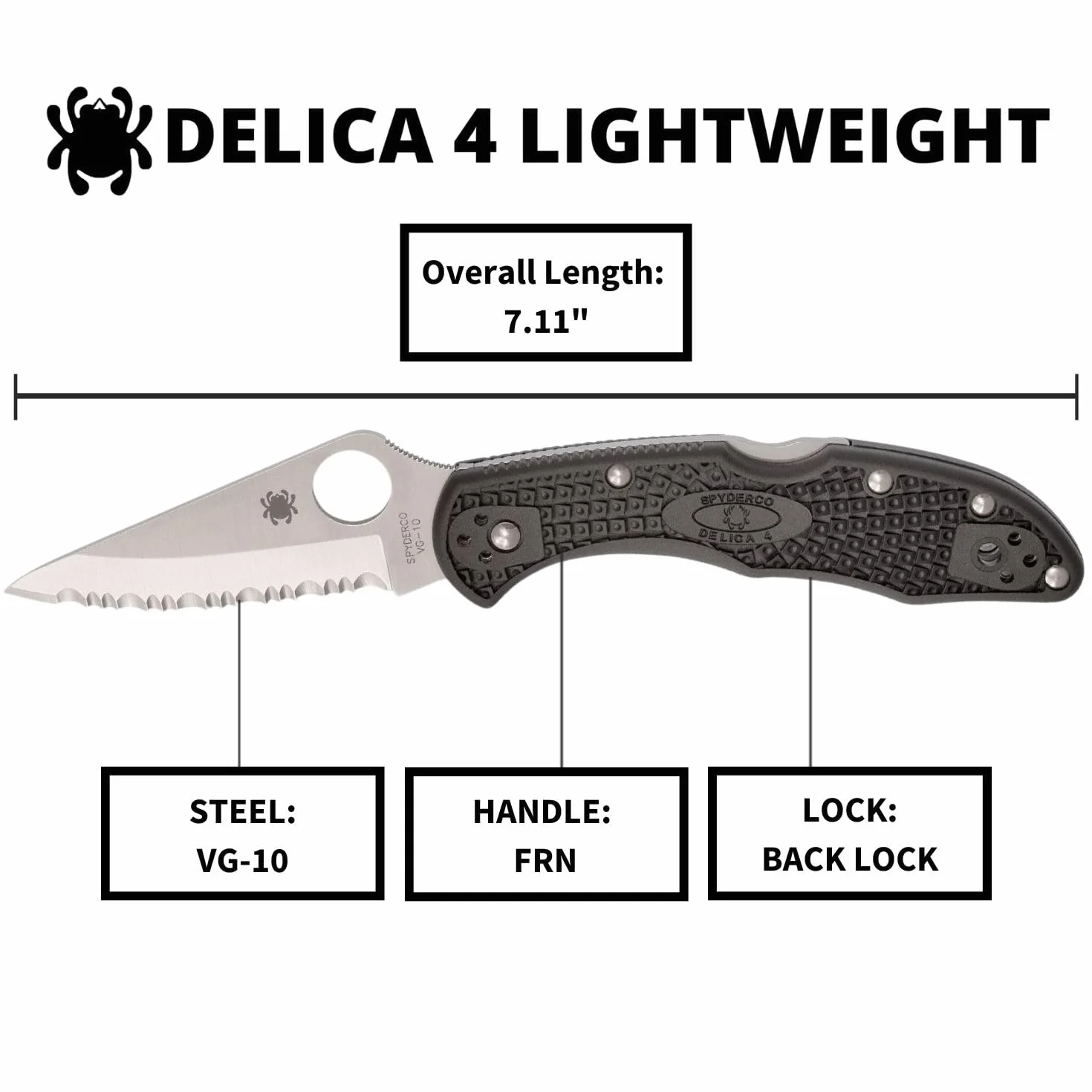 Spyderco Delica 4 C11SBK Coltello Seghettato