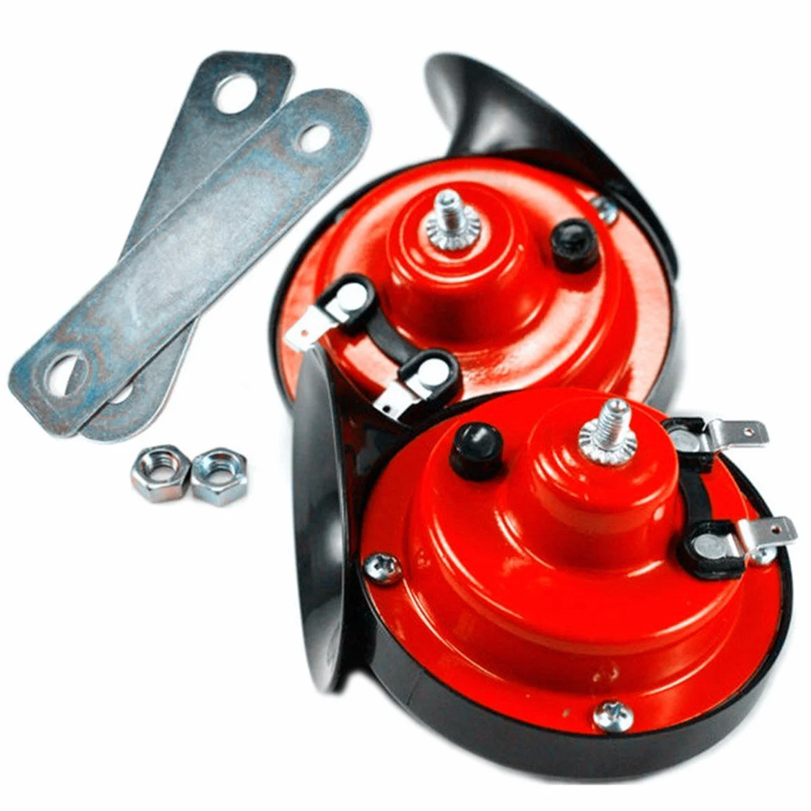Clacson bitonale con condotto a chiocciola, universale, 12 V, livello sonoro 110 dB, per auto, camion, furgoni e veicoli a trazione integrale