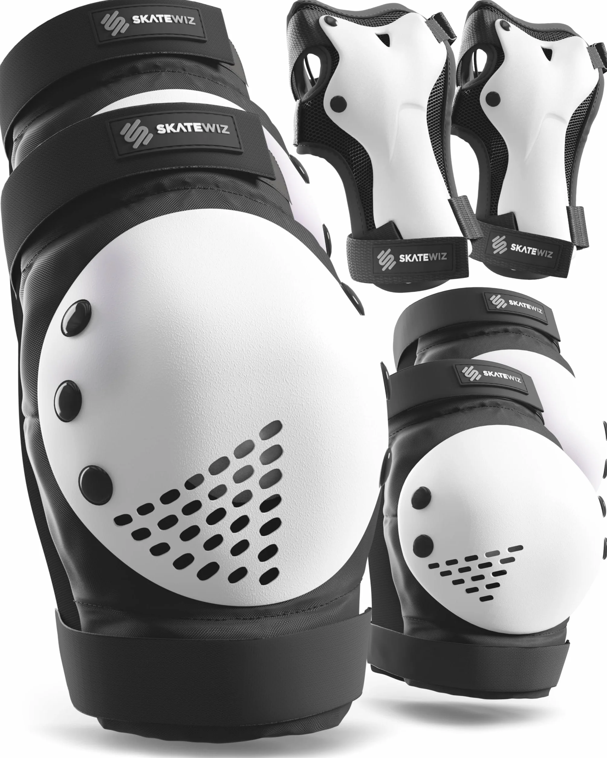 SKATEWIZ Set Protezioni Skateboard Bambini Smash Gomitiere Ginocchiere Polsi Roller Skating [6 Pezzi]