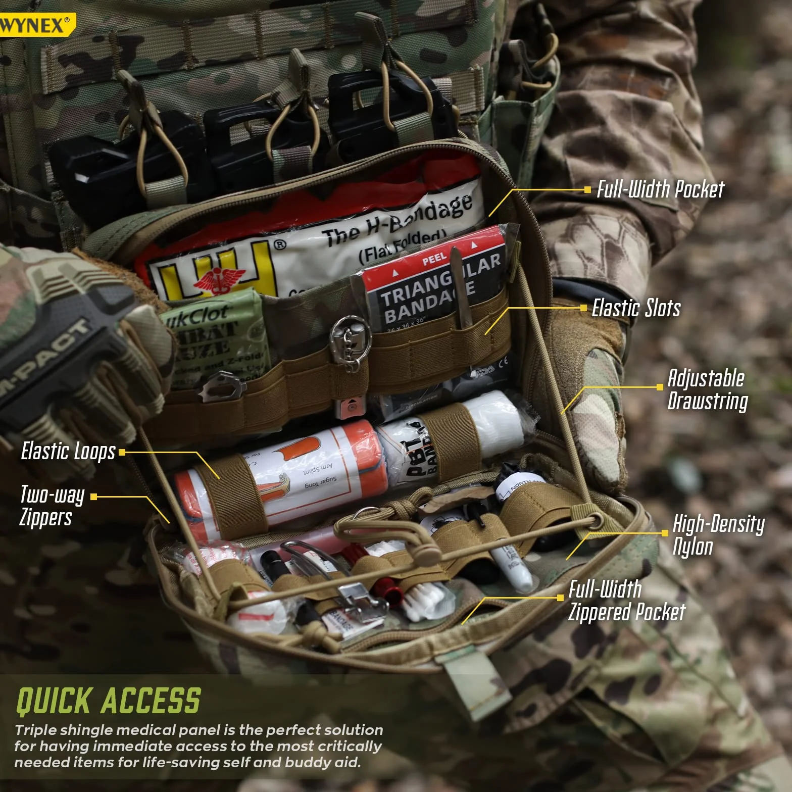 Wynex Custodia Tattica Admin Pouch per Porta Caricatori 5.56，Molle Tasca Utility Militare Borsello Tattico Tasche Tattiche softair per HK416 M4 M16
