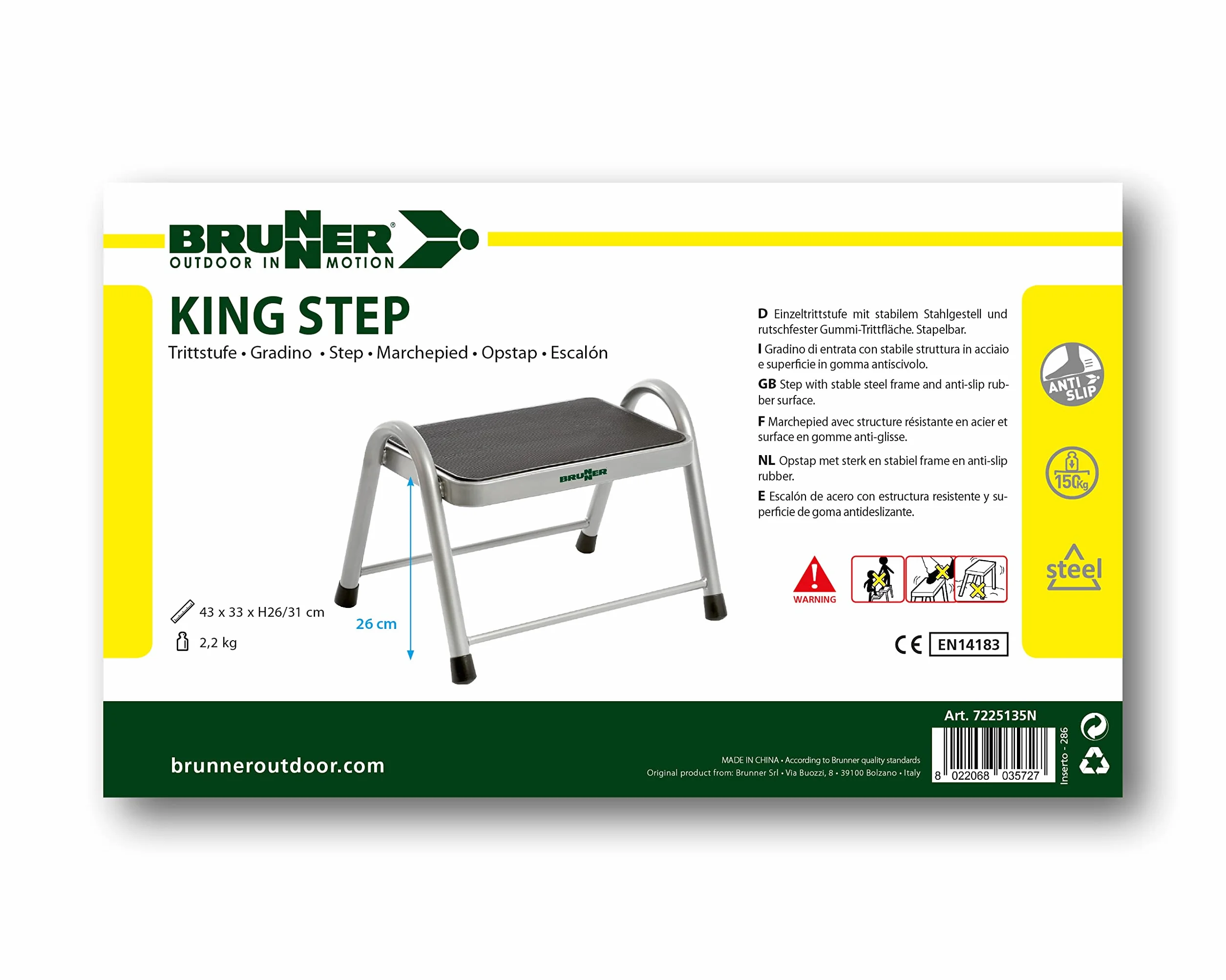 BRUNNER King Step Camping Step 150 kg