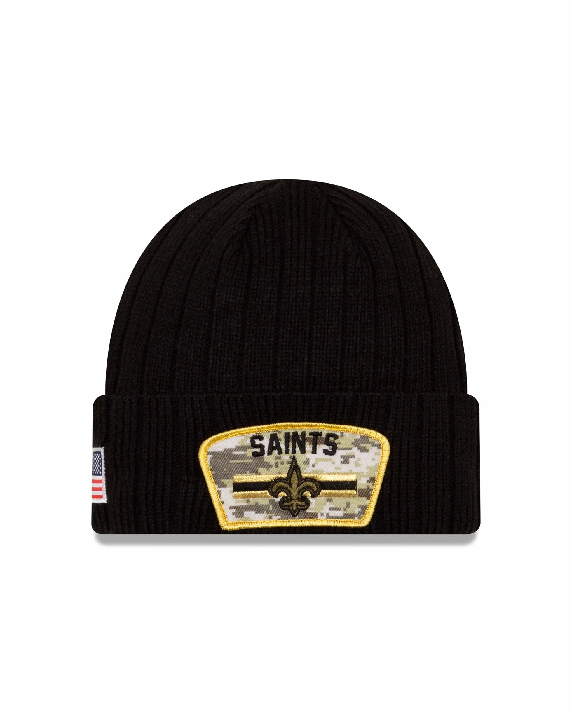 New Era Salute to Service Beanie NFL 2023 Nero Logo Squadra