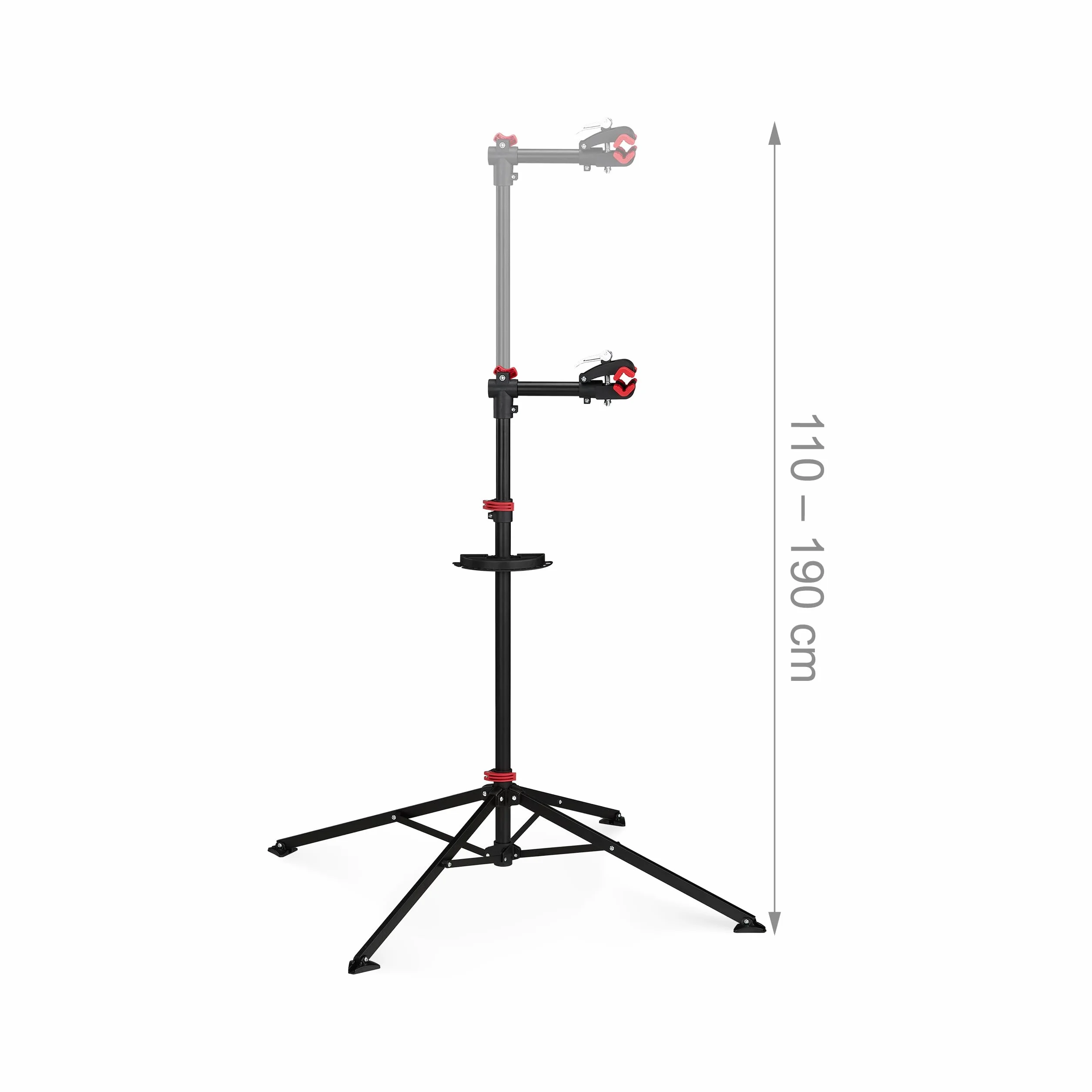 Relaxdays Supporto per Bicicletta, Stand Tripode da Riparazione, Acciaio, Nero