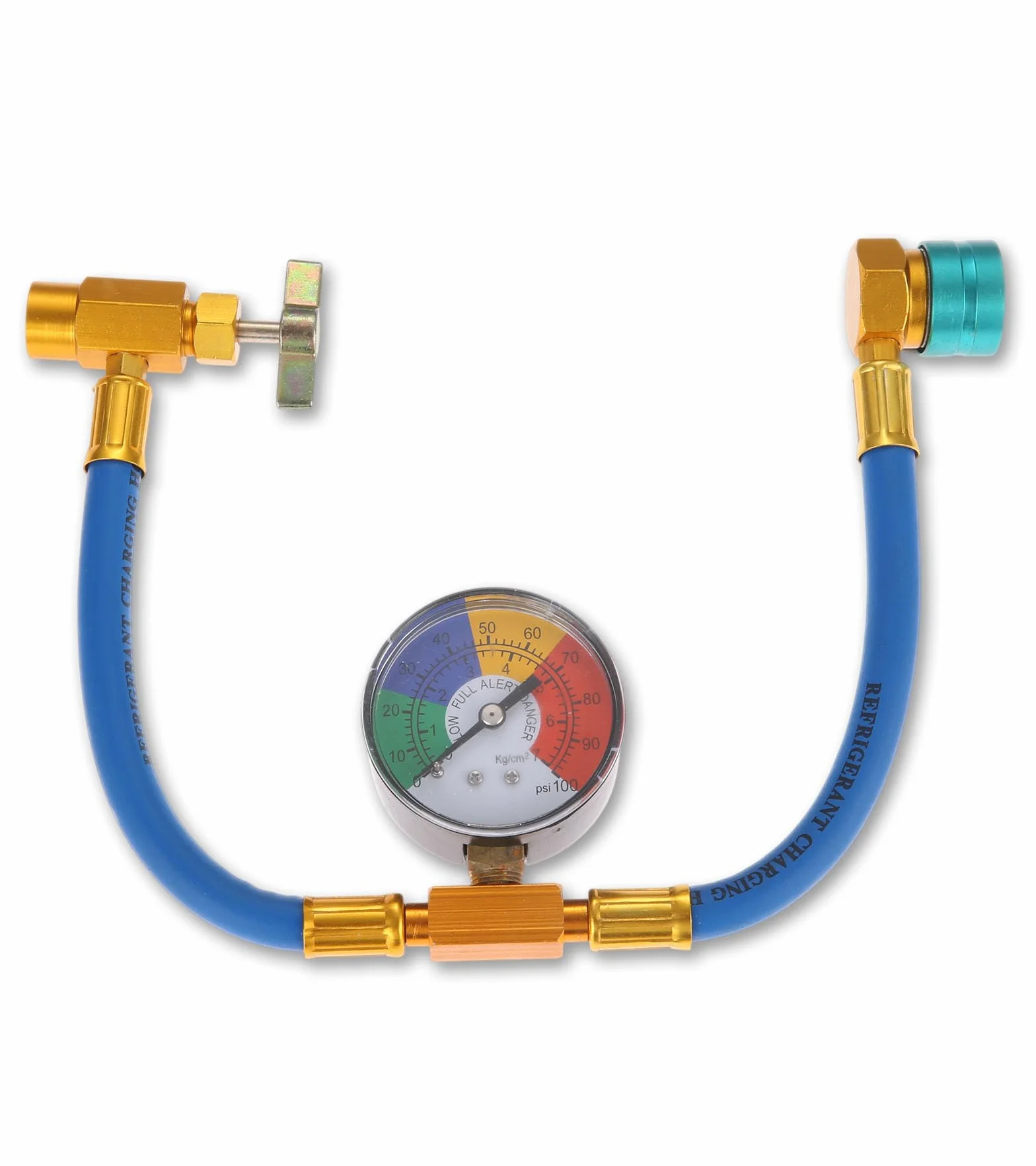 Aupoko R1234YF R1234YF - Kit per tubo di ricarica refrigerante Acme a sinistra per auto e casa A/C Refrigerant System R1234YF Low Side Quick Coupler e manometro per auto e casa A/C Refrigerant System