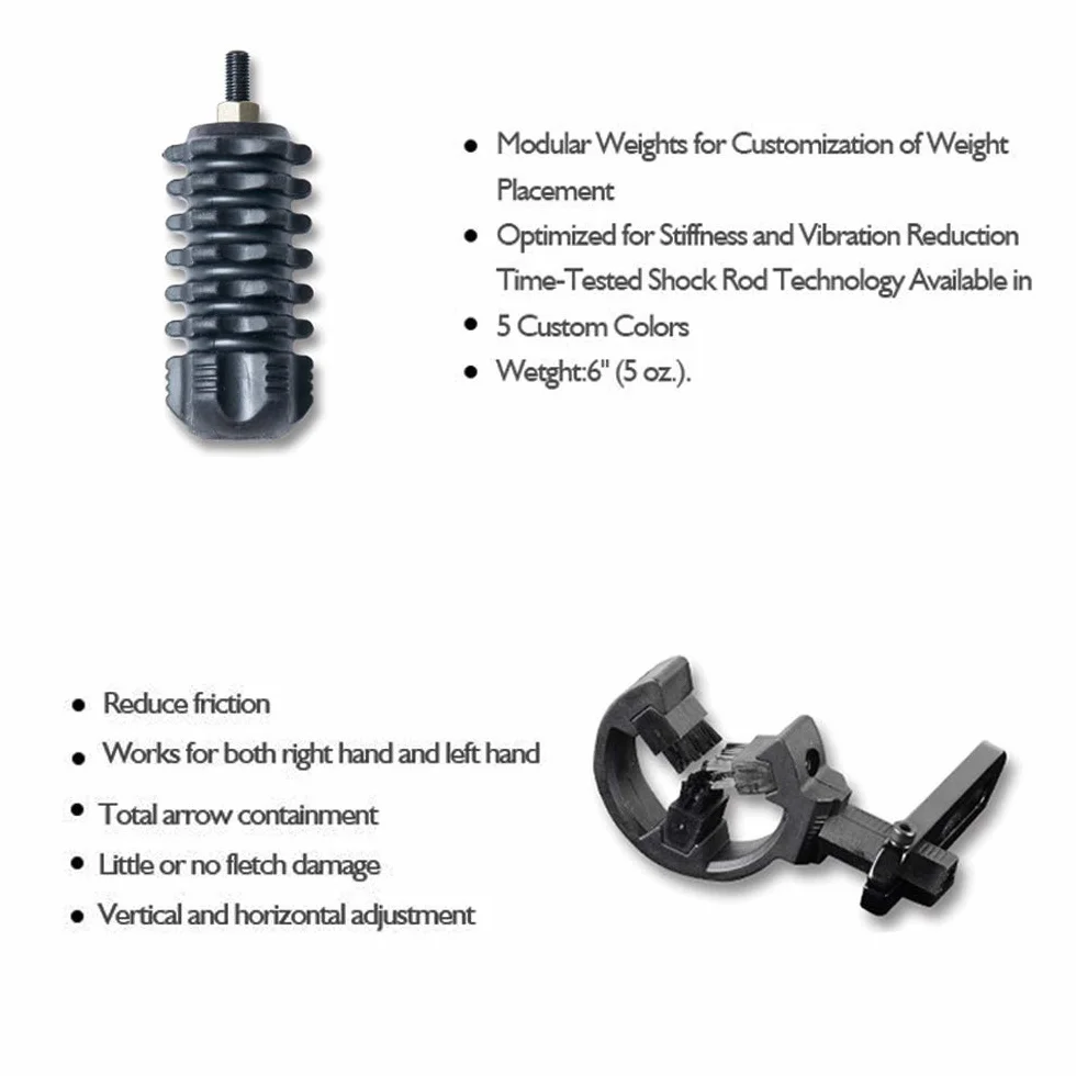 SHARROW Set di Accessori per Arco Compound con Mirino a 5 Pin, Riposo Freccia, Stabilizzatore, Peep Sight, Bow Sling, Corda D-Loop