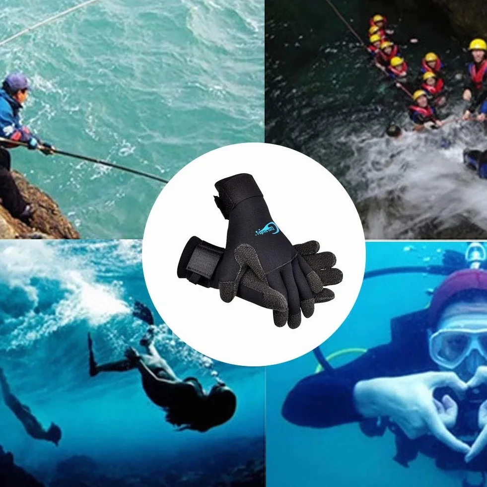Guanti per muta subacquea da 3 mm in neoprene antiscivolo per caccia subacquea L