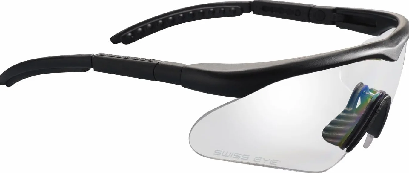 Swiss Eye® Raptor Set con Clip Adattatore per Occhiali Balistici, Occhiali da Tiro, Sportivi, Lenti Intercambiabili