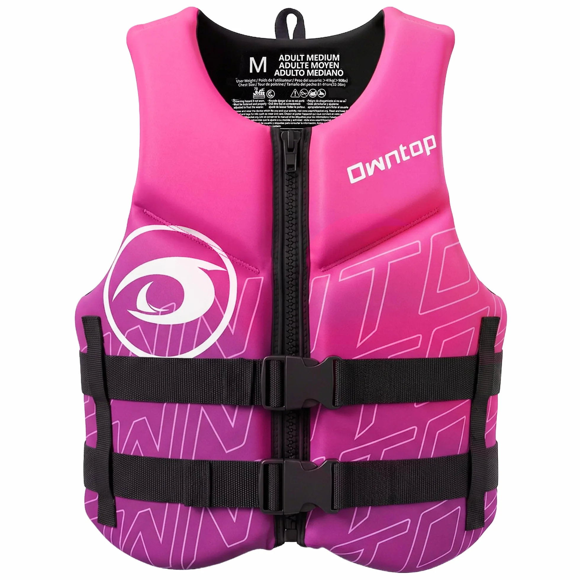 Owntop Giubbotto Galleggiante per Adulti | Aiuto al Galleggiamento in Neoprene Pieghevole con Doppie Cinghie in Vita | Gilet di Galleggiamento Leggero per Barca, Kayak, Paddle e Pesca