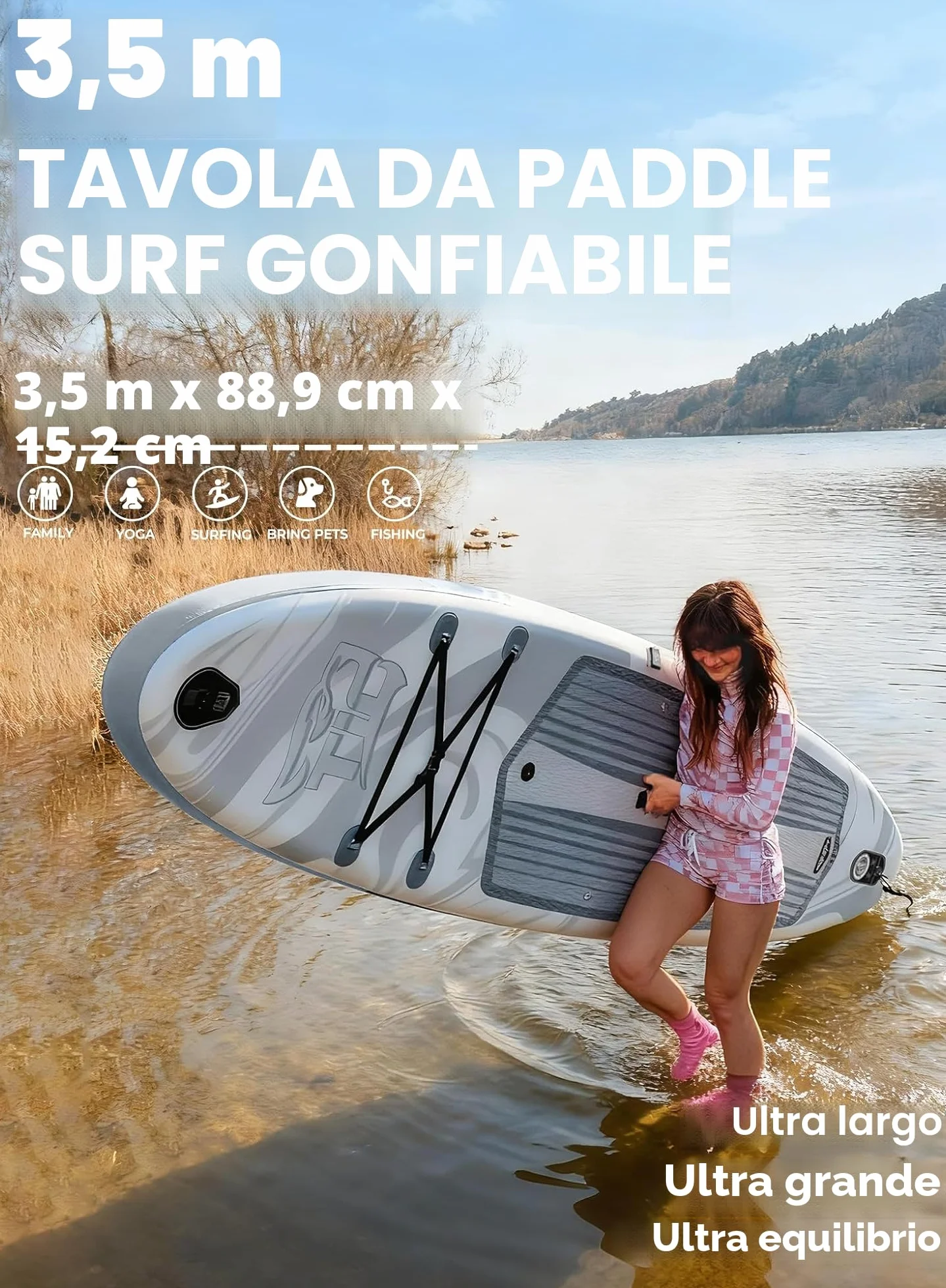TIGERXBANG Tavola SUP Gonfiabile per Adulti 200kg con Sedile, Pagaia, Zaino